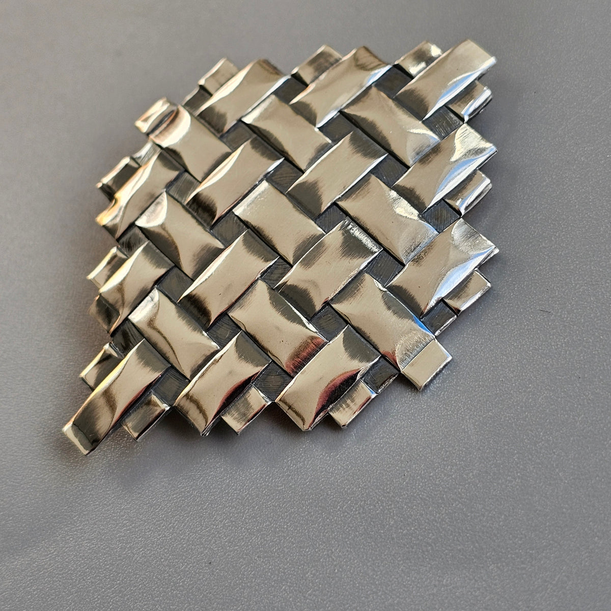 1960s Finnish Modernist Era Abstract Silver Brooch By Turun Hopea