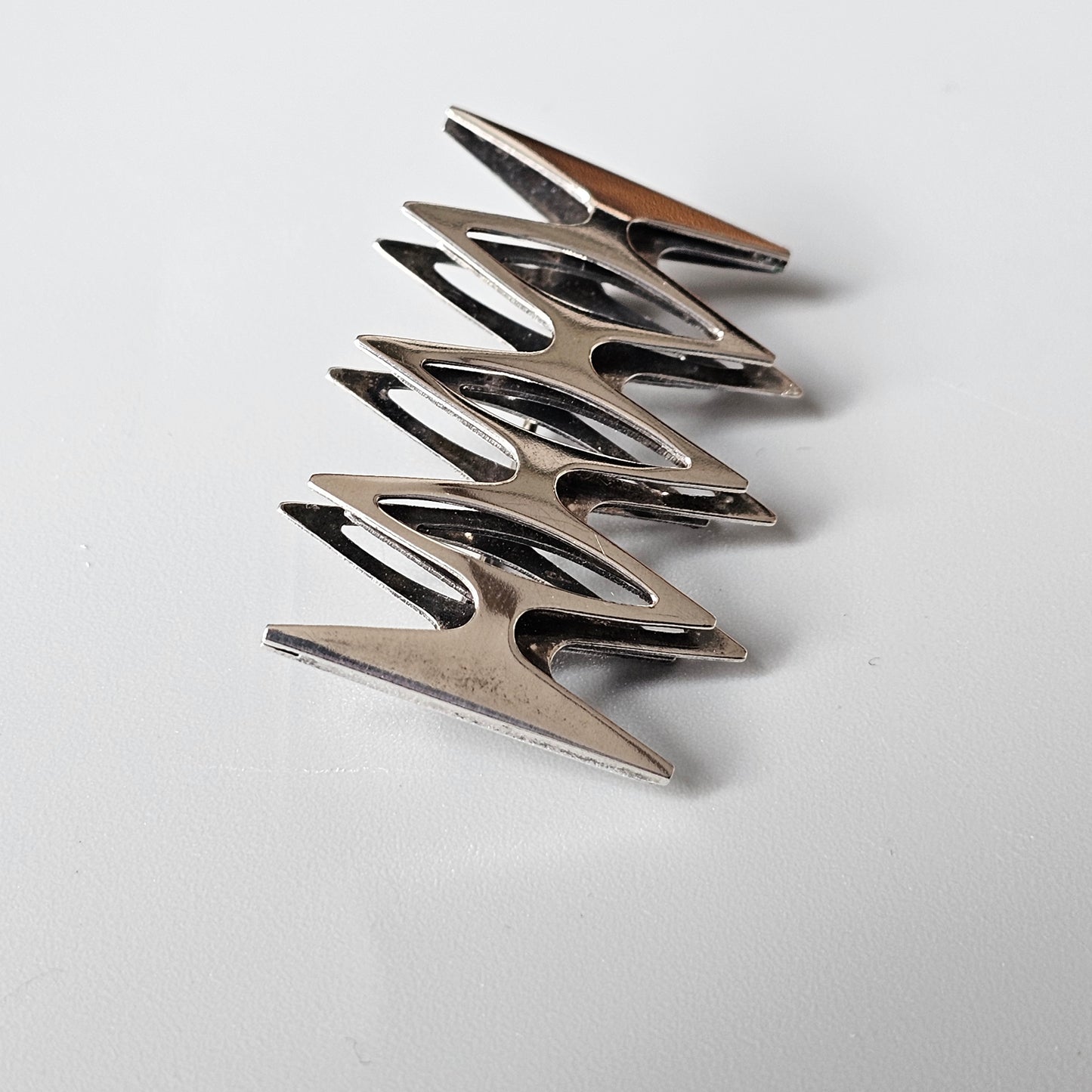 1970s Finnish Modernist Silver Zigzag Brooch by Kultaseppa Salovaara 1970