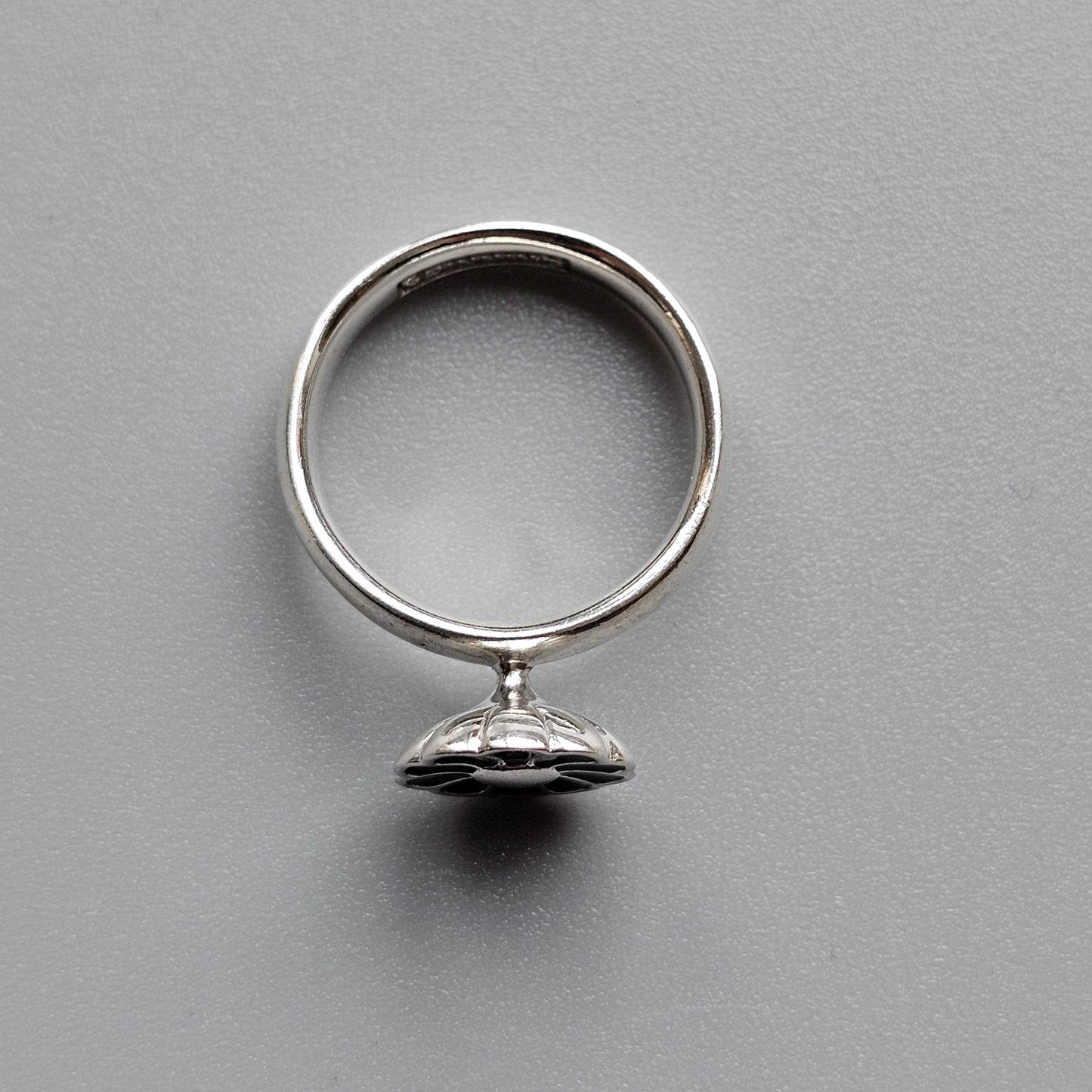 Spinning Danish 925 Sterling Silver Black Enamel Daisy Flower Stacking Ring Hans Henrik Nygaard