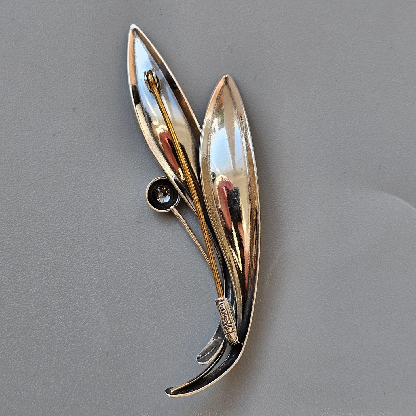 Vintage 1960s Finnish Modernist Silver Flower Brooch by Elis Kauppi, Kupittaan Kulta