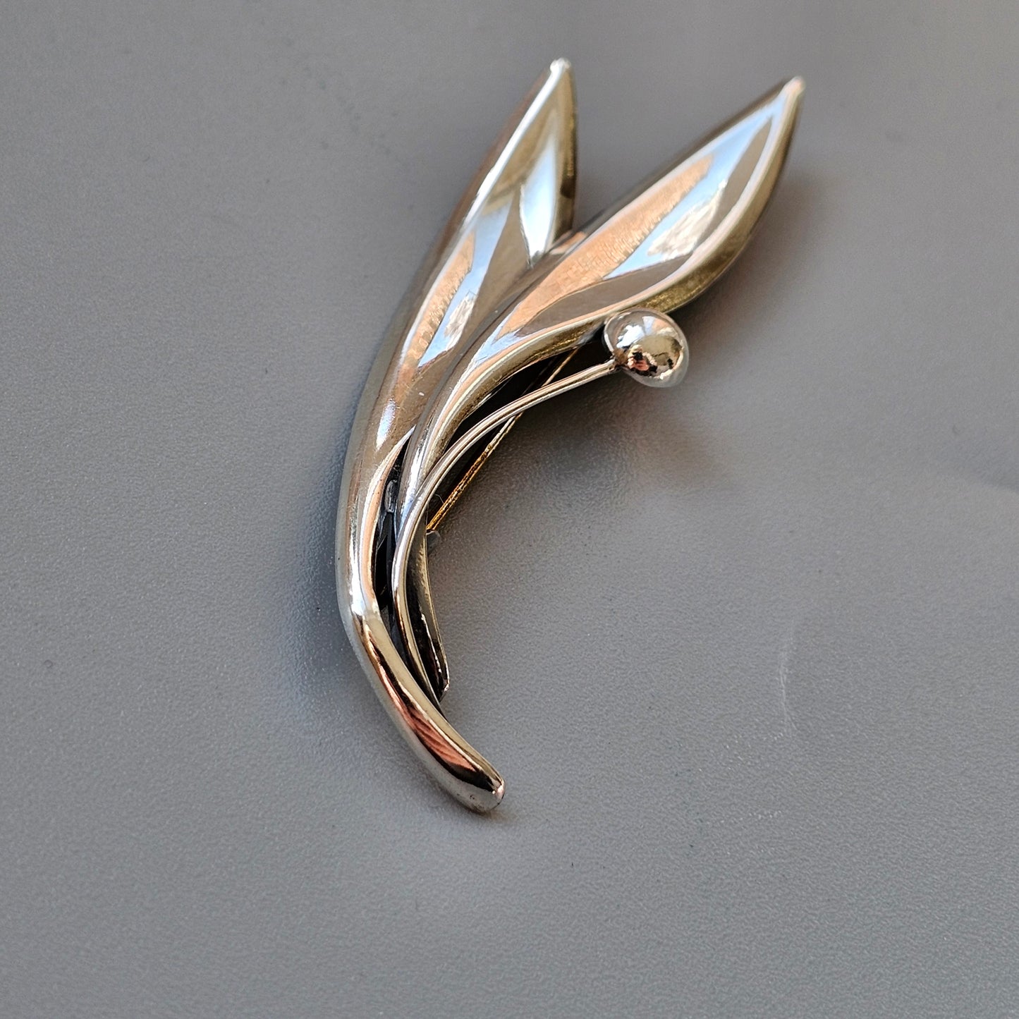 Vintage 1960s Finnish Modernist Silver Flower Brooch by Elis Kauppi, Kupittaan Kulta