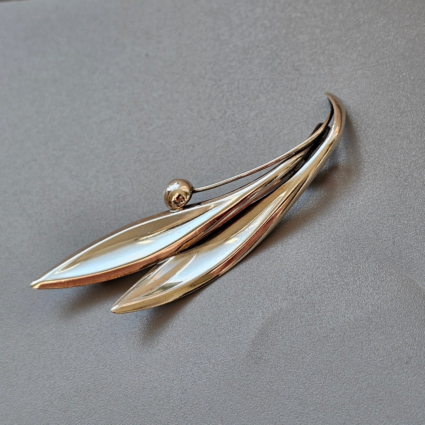 Vintage 1960s Finnish Modernist Silver Flower Brooch by Elis Kauppi, Kupittaan Kulta