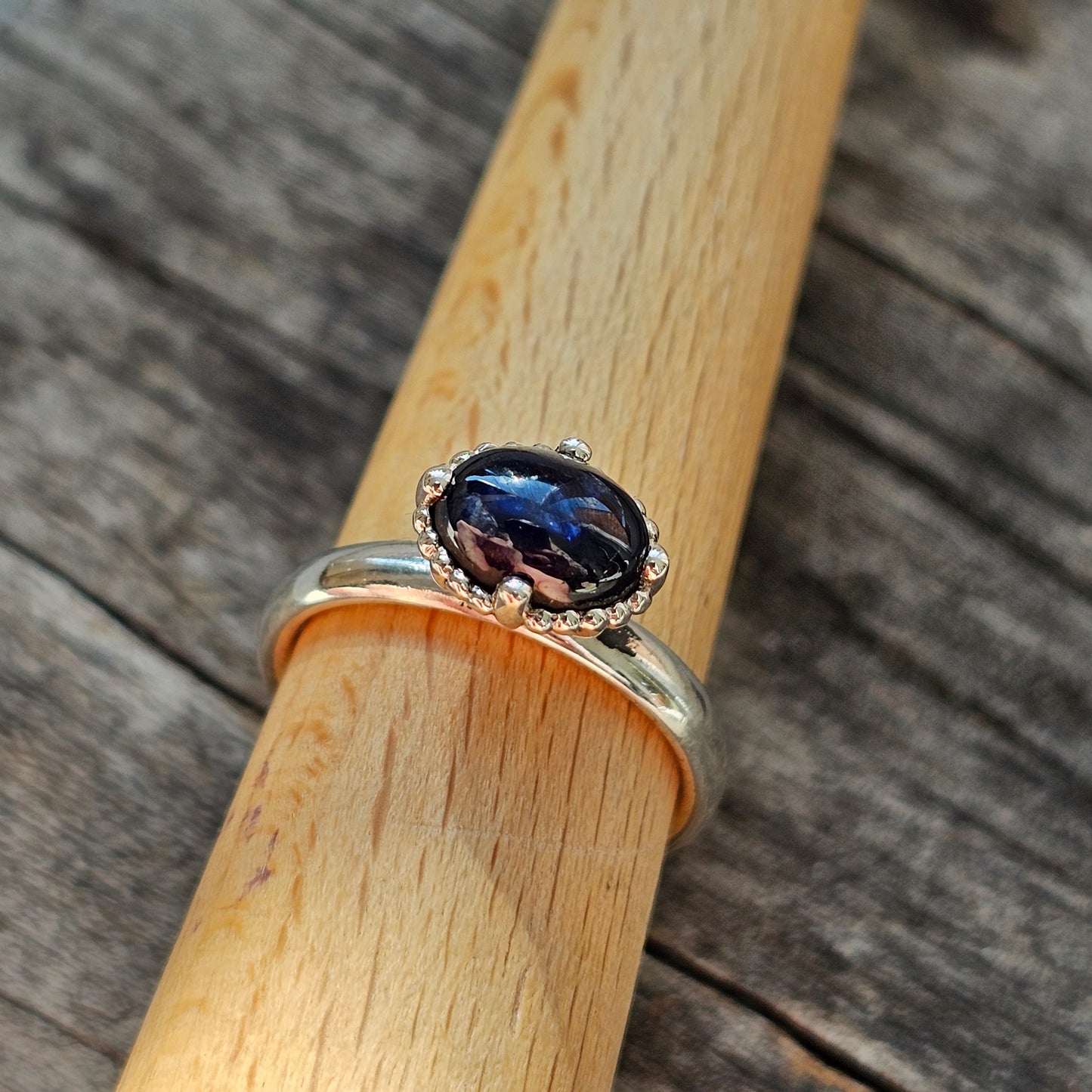Spinning Danish 925 Sterling Silver September Blue Sapphire Stacking Ring Hans Henrik Nygaard