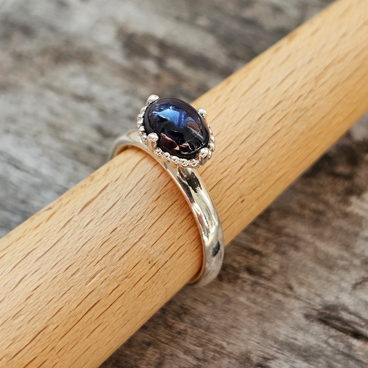 Spinning Danish 925 Sterling Silver September Blue Sapphire Stacking Ring Hans Henrik Nygaard