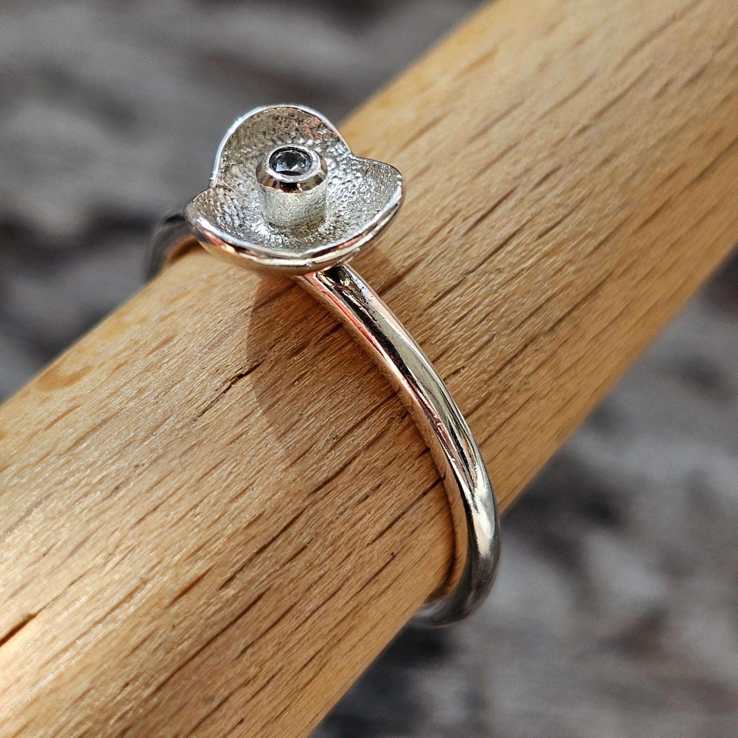 Spinning Danish 925 Sterling Silver Flower Stacking Ring SPJ Hans Henrik Nygaard