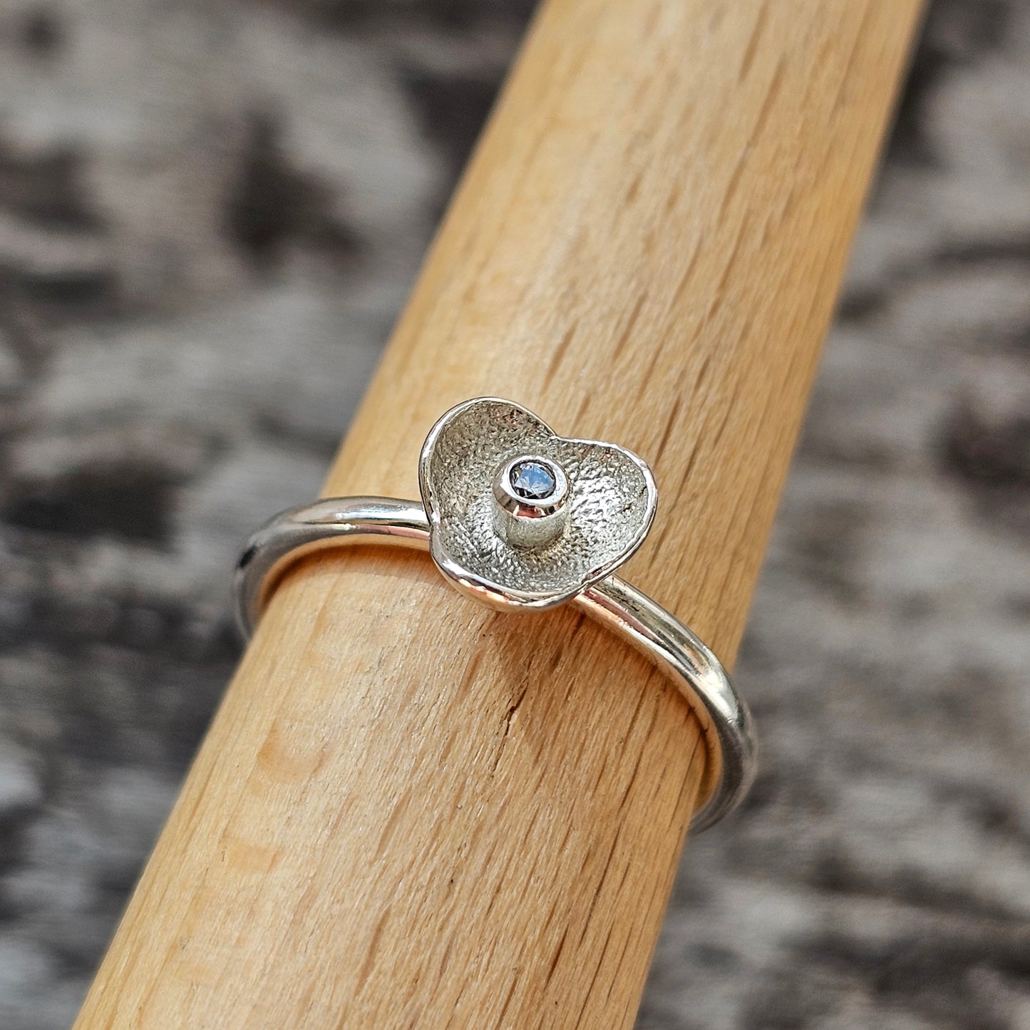 Spinning Danish 925 Sterling Silver Flower Stacking Ring SPJ Hans Henrik Nygaard