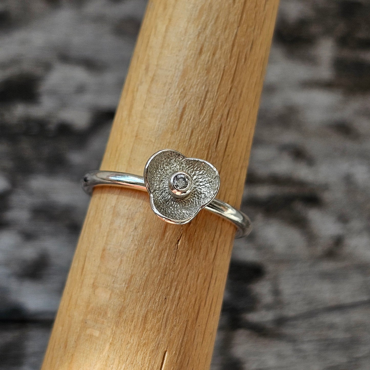 Spinning Danish 925 Sterling Silver Flower Stacking Ring SPJ Hans Henrik Nygaard