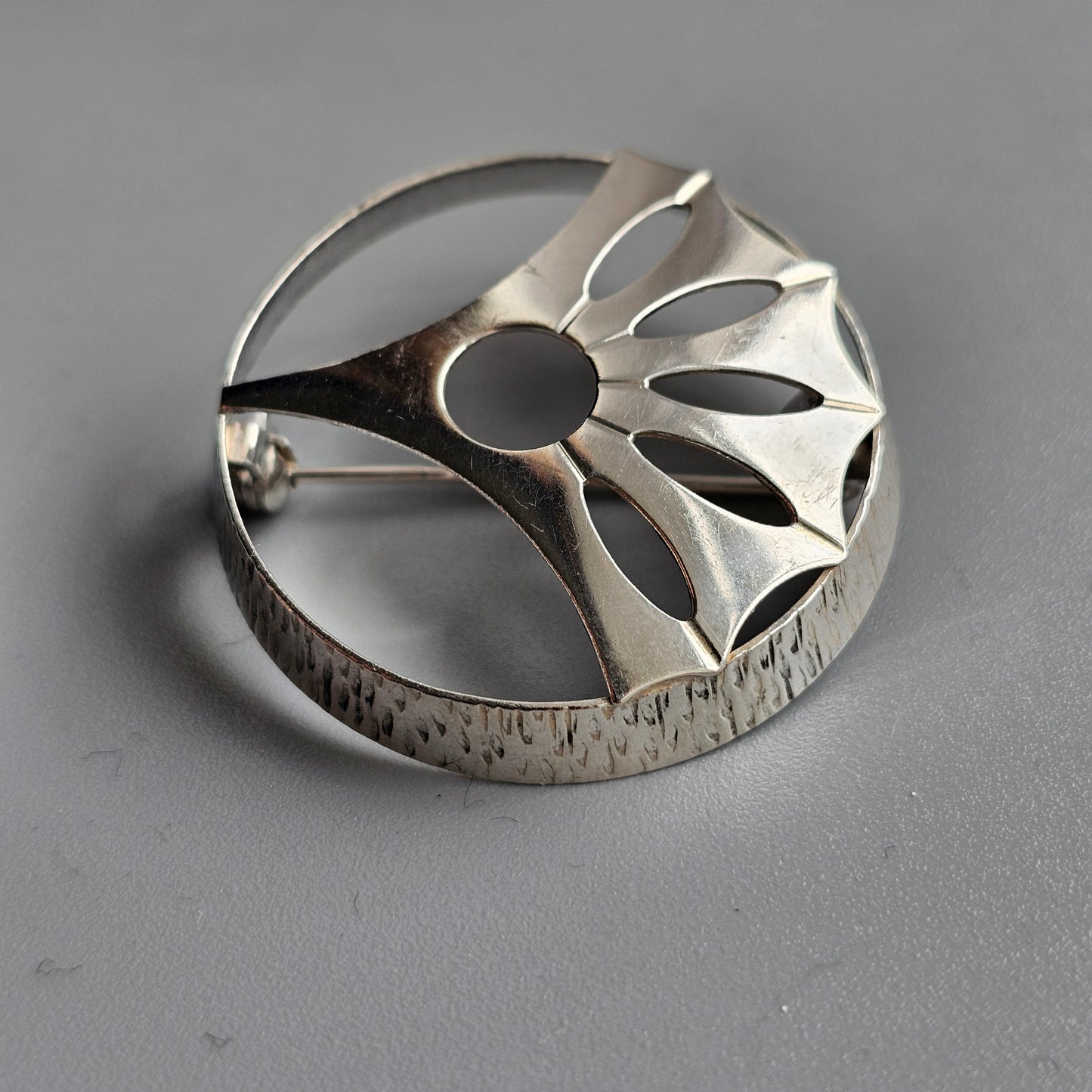 1970 Finnish Modernist Silver Brooch by Edvard Kinni — Organic Design