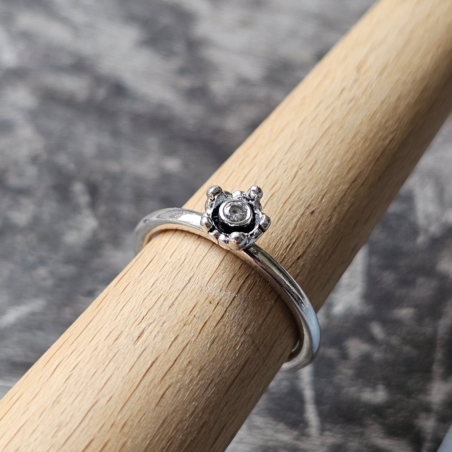 Spinning Danish 925 Sterling Silver Crystal Stacking Ring SPJ Hans Henrik Nygaard