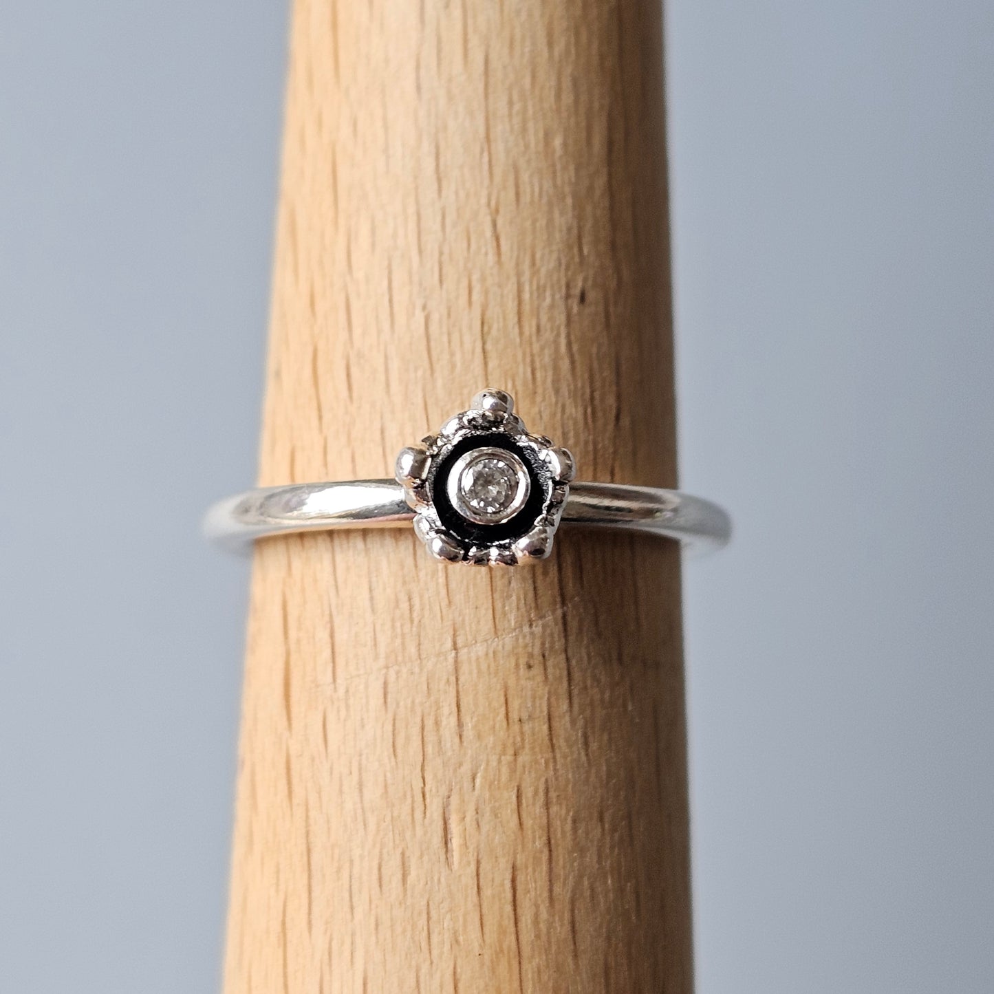 Spinning Danish 925 Sterling Silver Crystal Stacking Ring SPJ Hans Henrik Nygaard