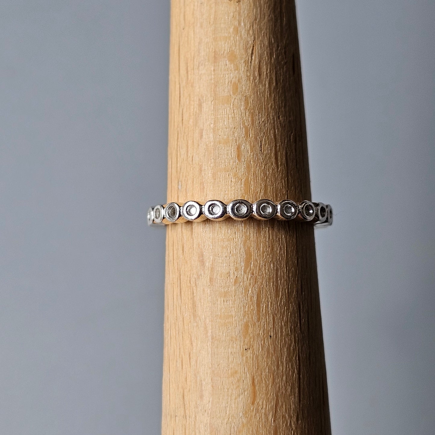 Spinning Danish 925 Sterling Silver Blue Crystal Stacking Ring SPJ Hans Henrik Nygaard