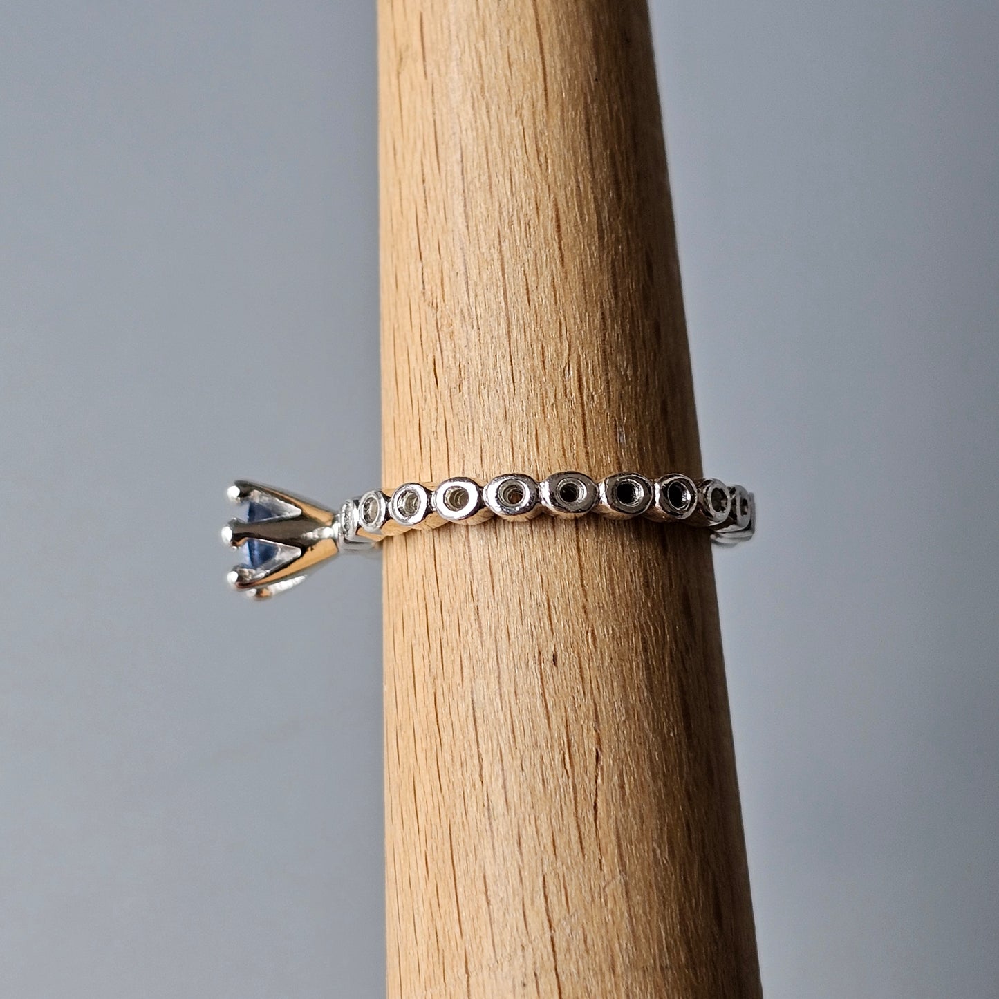 Spinning Danish 925 Sterling Silver Blue Crystal Stacking Ring SPJ Hans Henrik Nygaard
