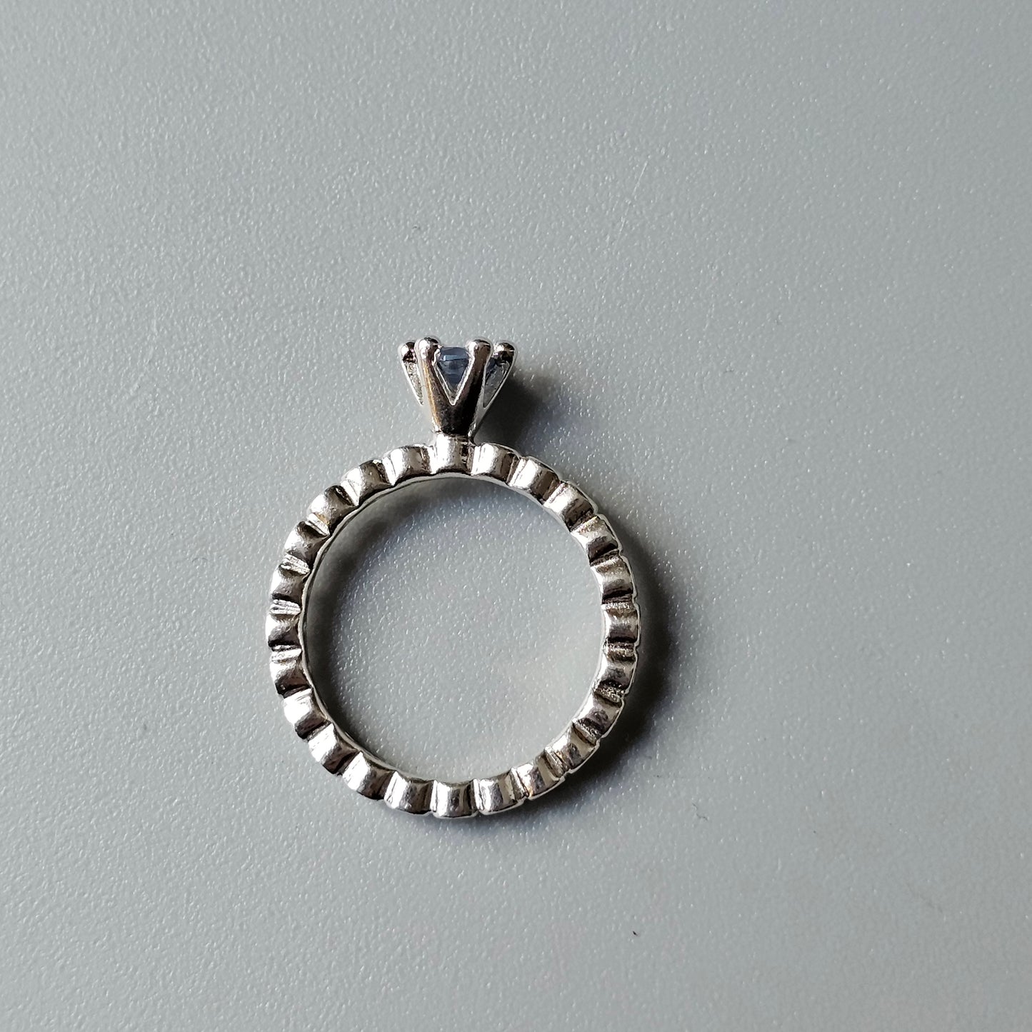 Spinning Danish 925 Sterling Silver Blue Crystal Stacking Ring SPJ Hans Henrik Nygaard