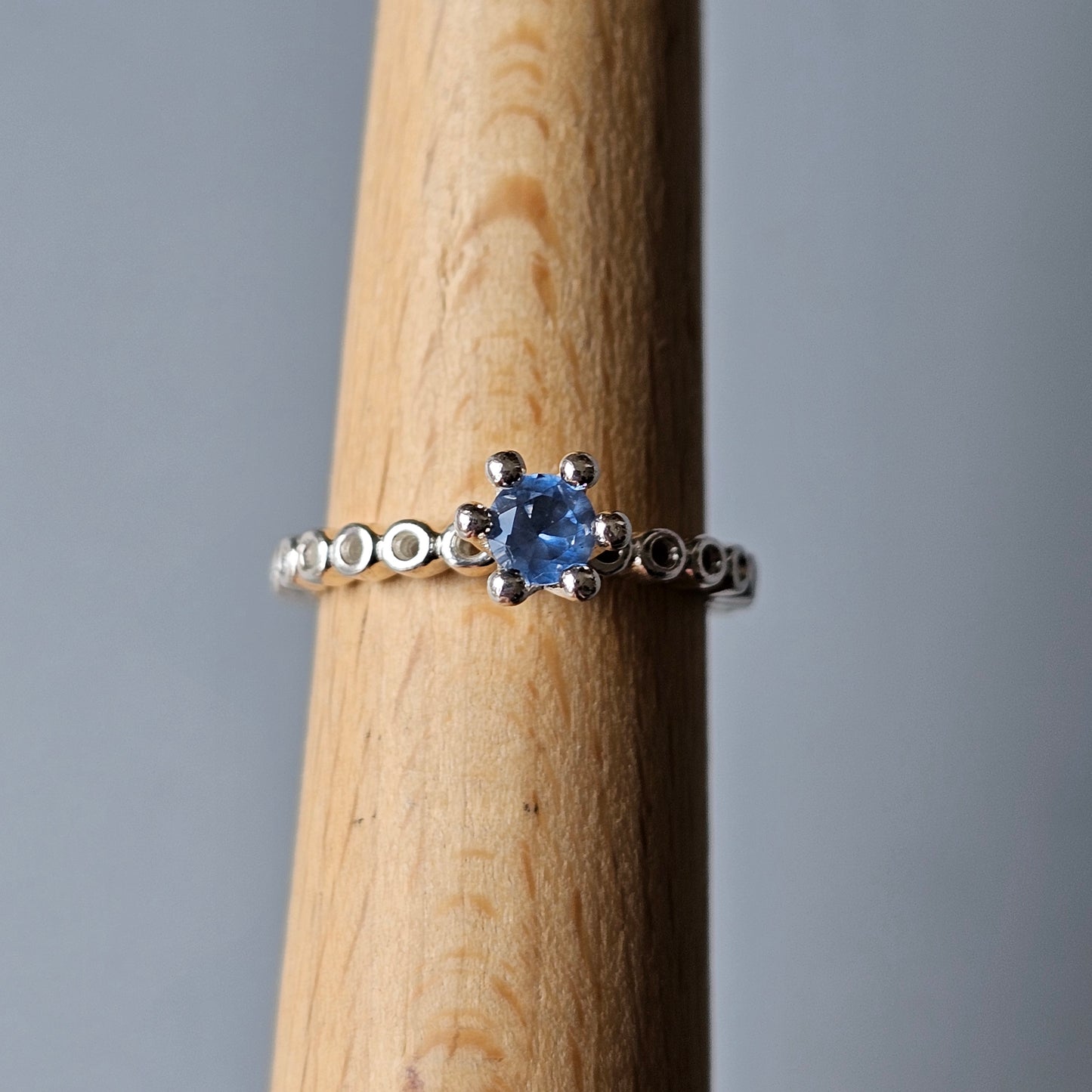 Spinning Danish 925 Sterling Silver Blue Crystal Stacking Ring SPJ Hans Henrik Nygaard