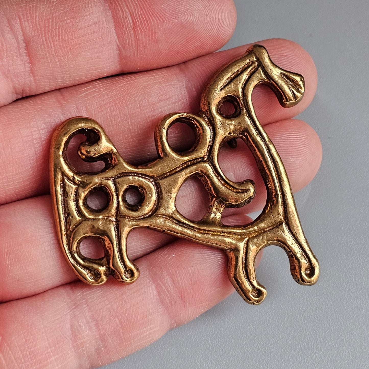 Kalevala Koru Bronze Horse Brooch – 12th Century Finnish Crusade Era Design