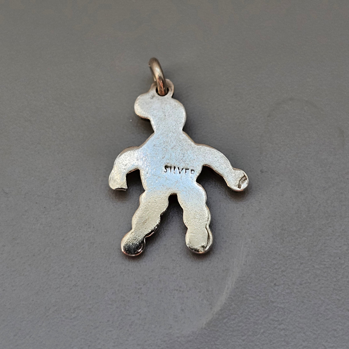 Small Vintage Silver Enamel Clown Bracelet Charm Pendant