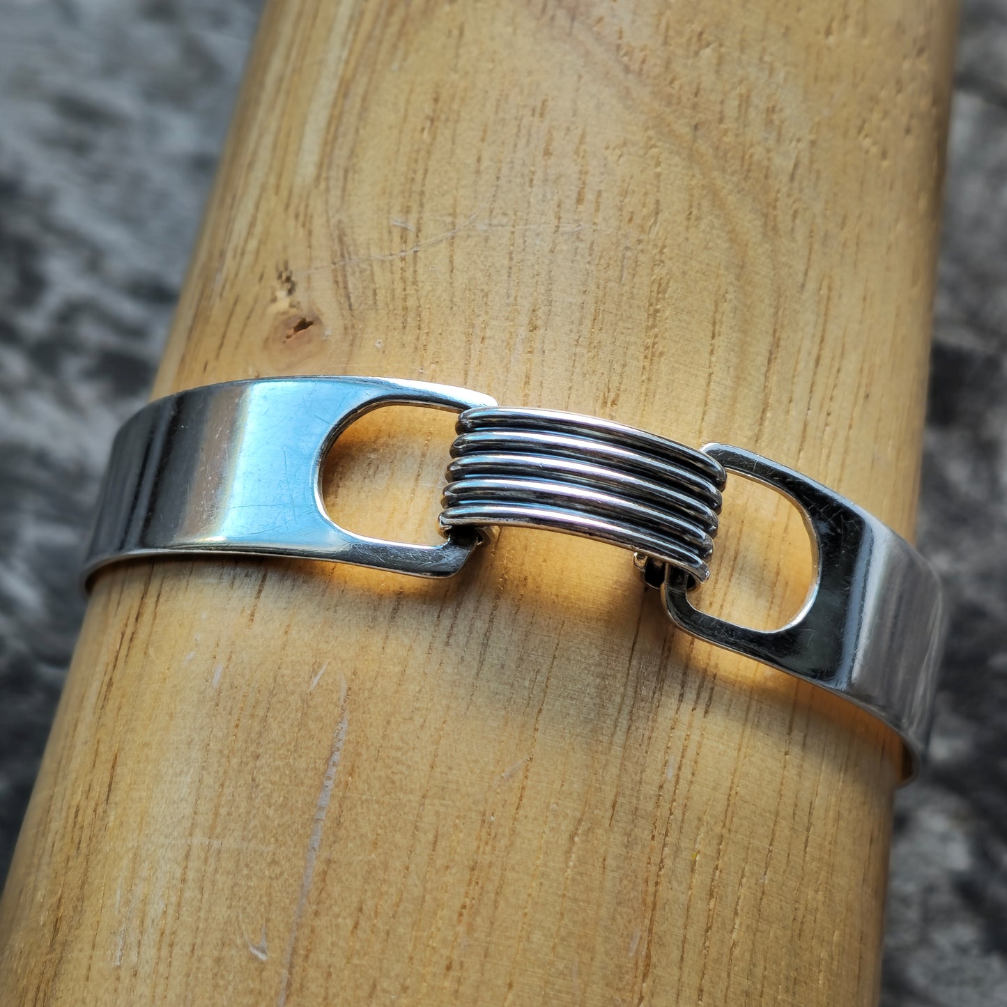 1960s Modernist Finnish Silver Bracelet Bangle by Erik Granit & Co 1966