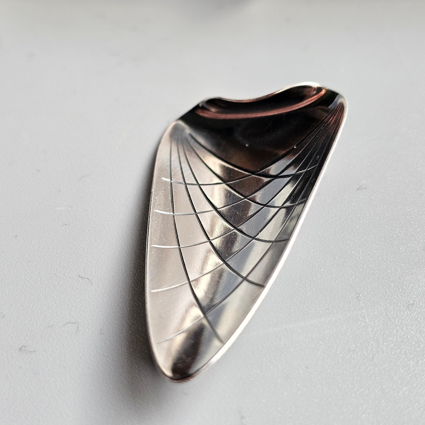 Vintage Danish Modernist Silver Brooch by Viggo Wollny for Fammik — 1960s