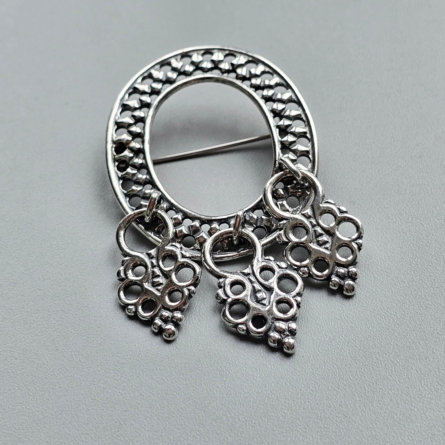 Kalevala Koru Sterling Silver Sámi-Style Brooch Medieval Inari Design 1987