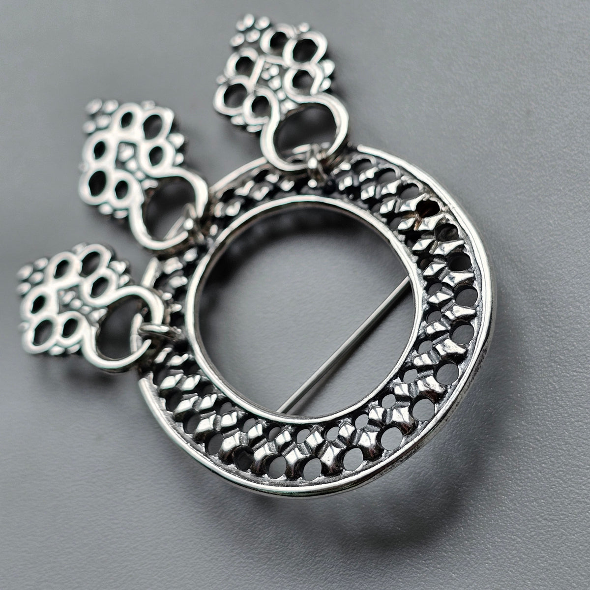 Kalevala Koru Sterling Silver Sámi-Style Brooch Medieval Inari Design 1987