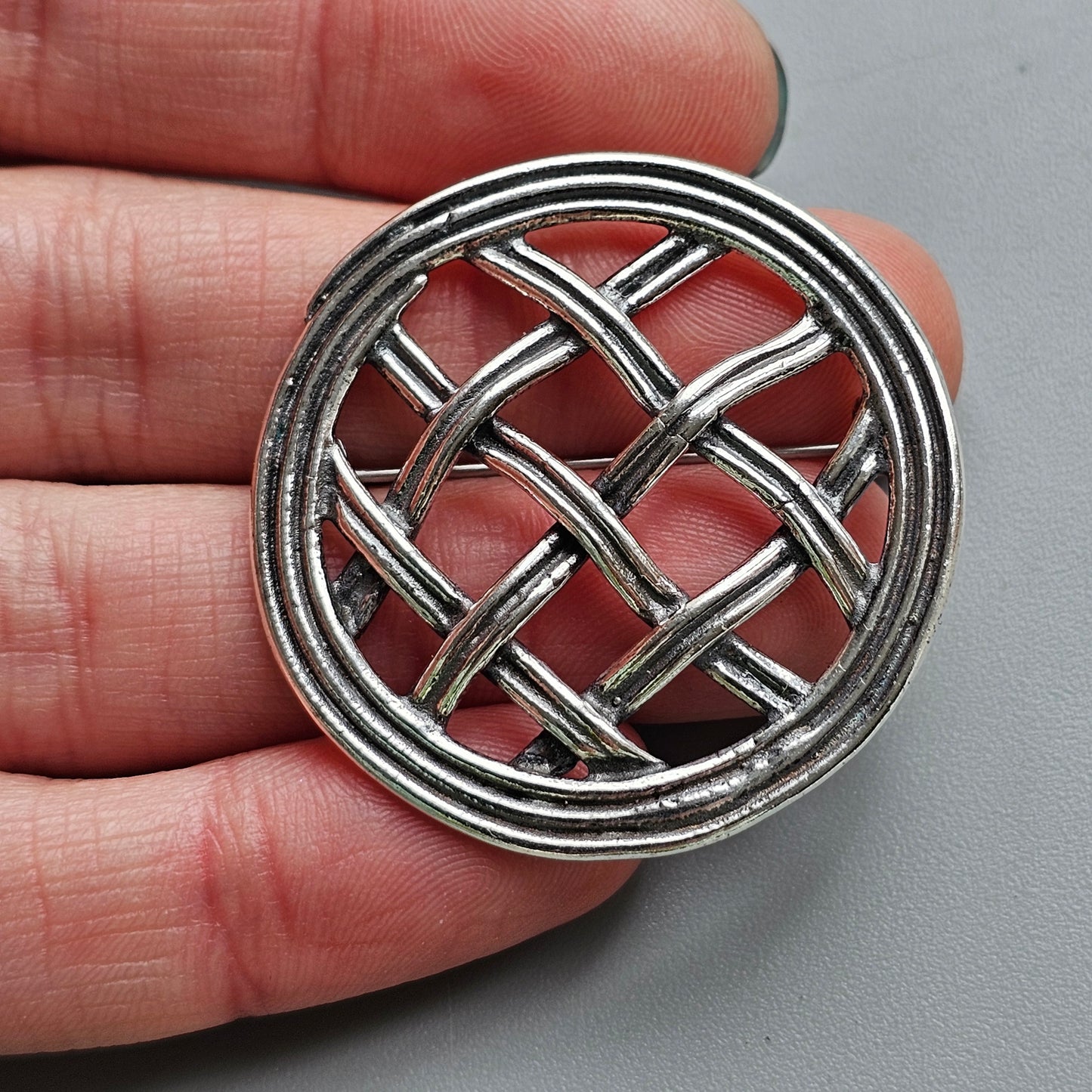 Kalevala Koru Sterling Silver Brooch Finnish Medieval Design Hallmarked 1982