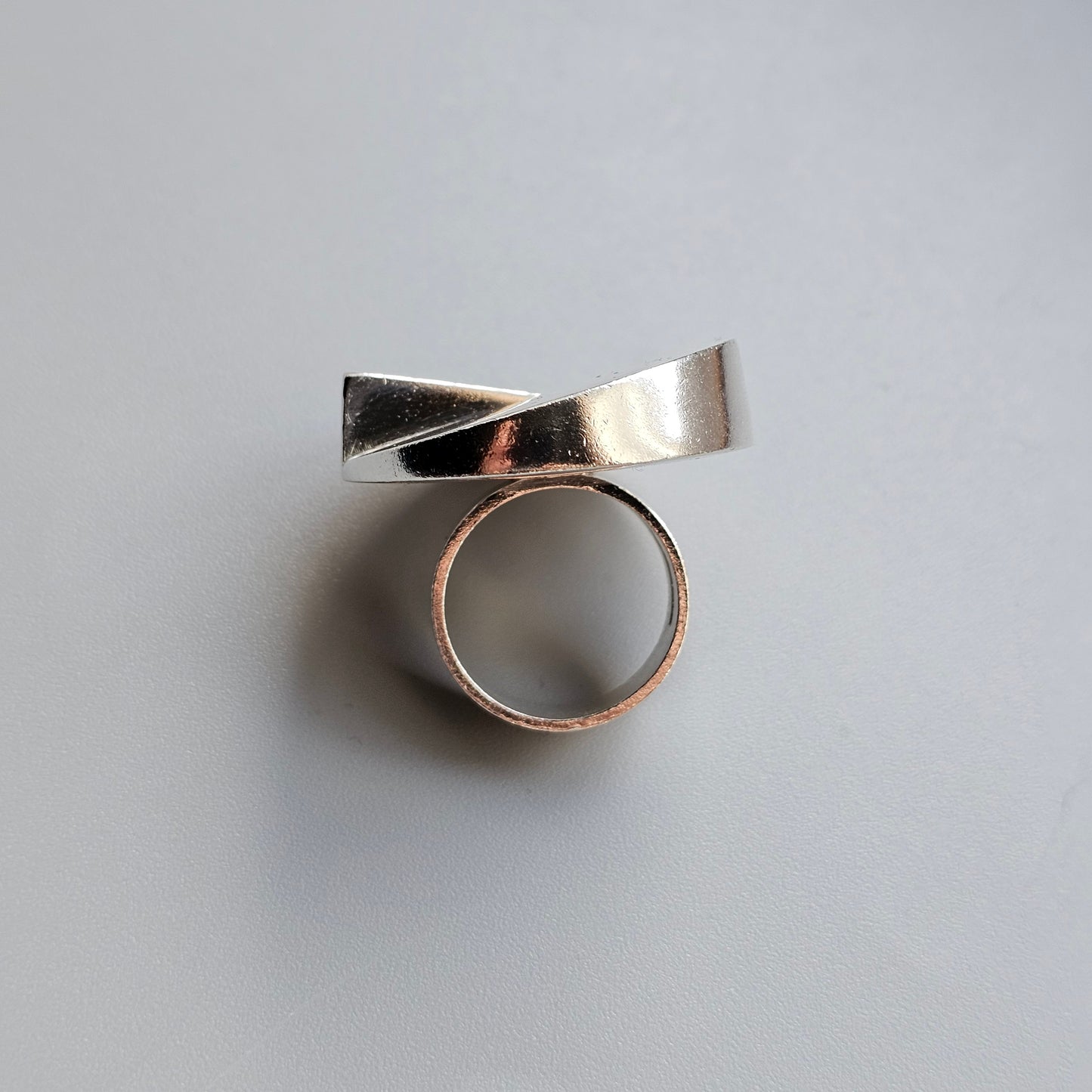 Vintage 1970s Finnish Modernist Sterling Silver Ring by Auran Kultaseppä — Pekka Piekäinen Design- UK Ring Size M 1/2 - US Ring Size 6.5 - 1971