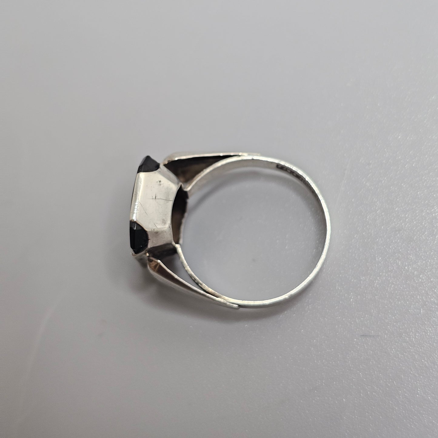 Vintage 1970s Finnish Silver & Onyx Signet Ring - UK Ring Size P 1/2 - US Ring Size 7.75 - 1972