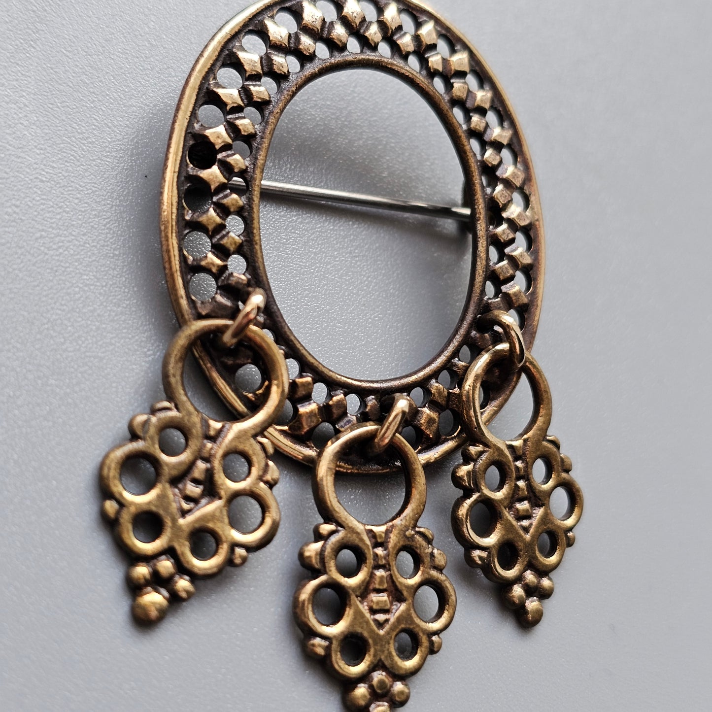 Kalevala Koru Bronze Sámi-Style Brooch Medieval Inari Design