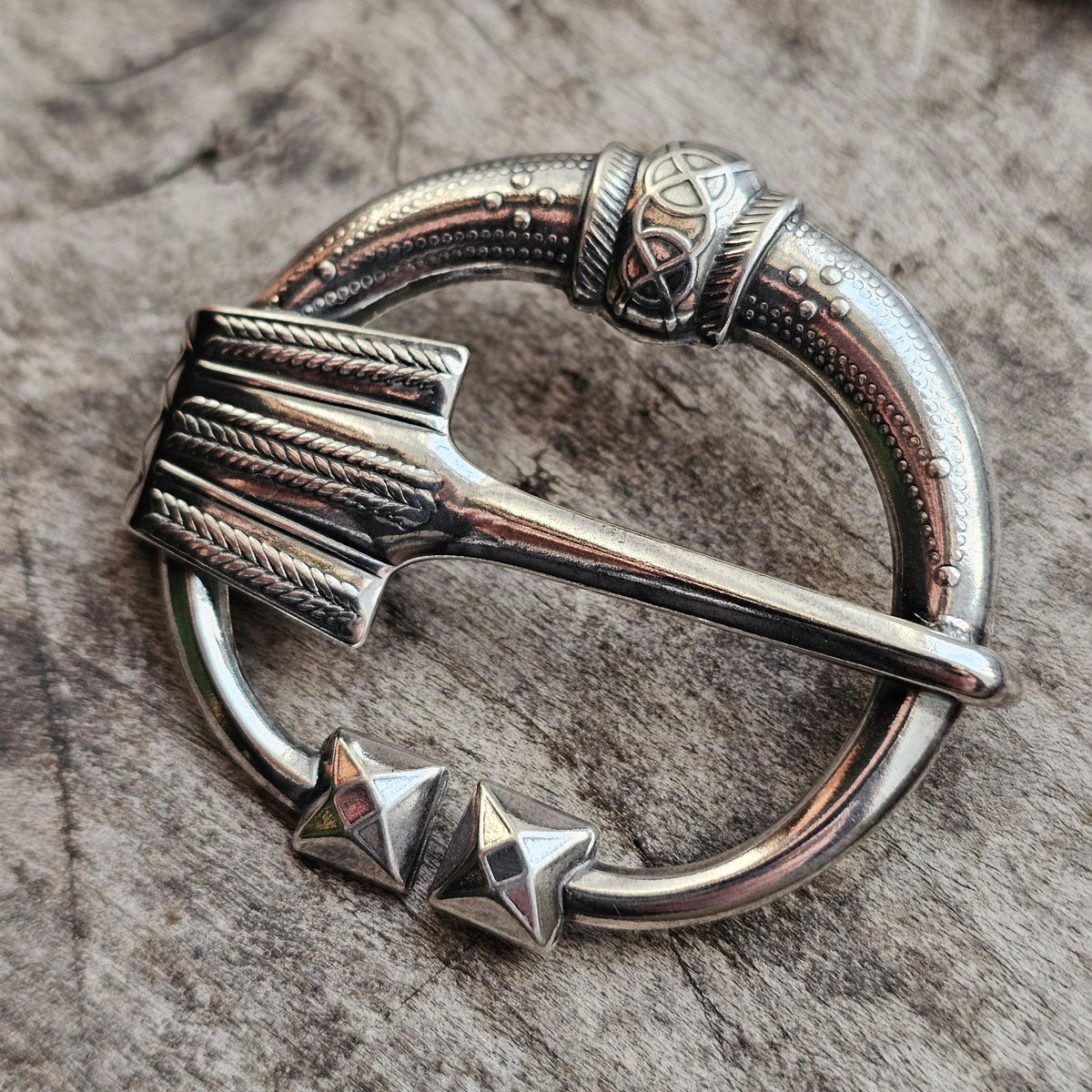 Vintage Kalevala Koru Virusmäki Silver Brooch – 11th Century Finnish Horseshoe Brooch Design, Viking Era Revival 1985