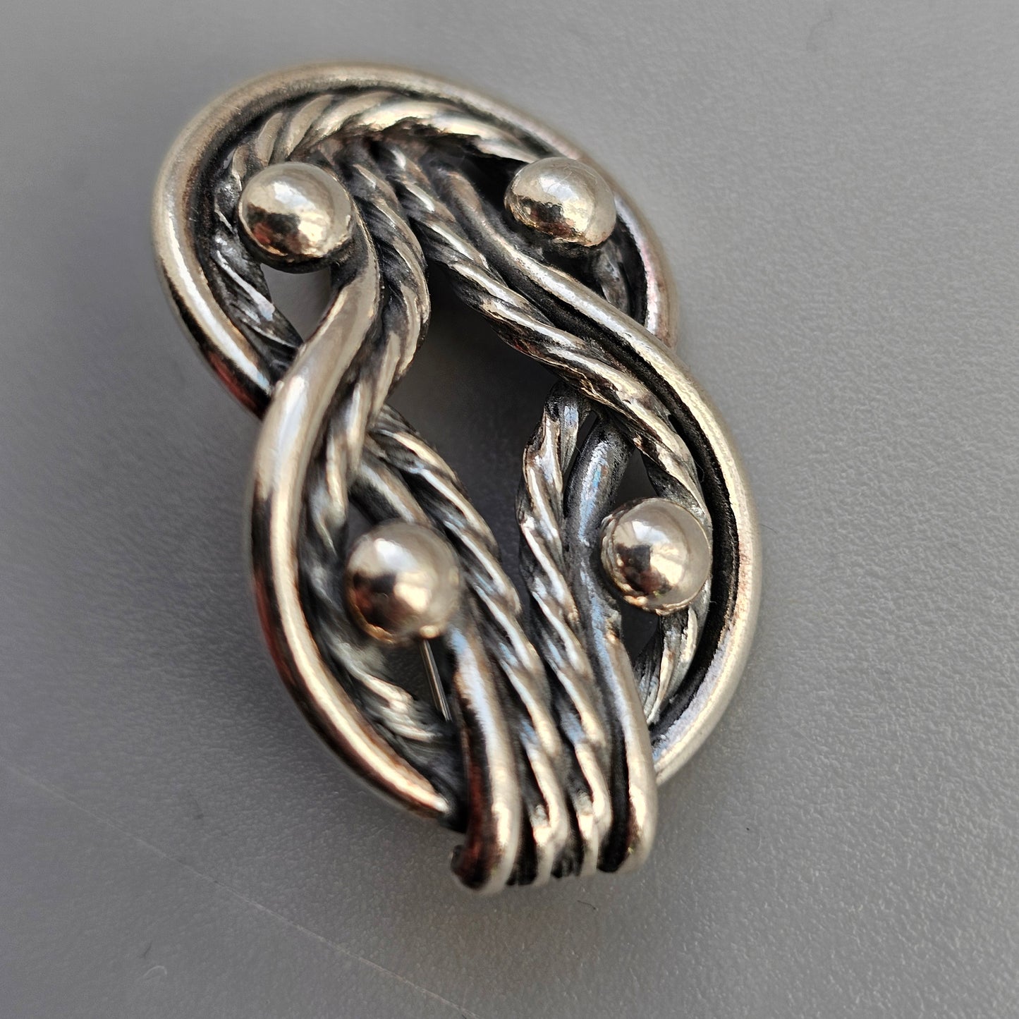 Vintage Kalevala Koru Silver Teljanneito Brooch – Finnish 1940s Design by Germund Paaer, Nordic Silver Jewelry