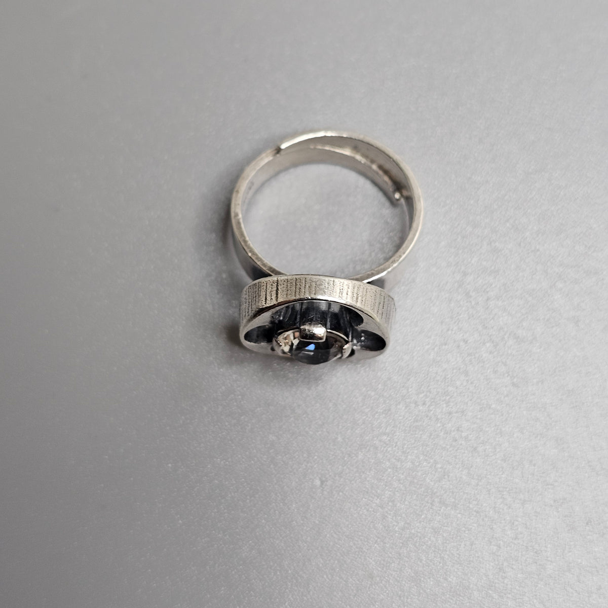 1970s Karl Laine for Finnfeelings Sterling Silver & Rock Crystal Ring - UK Ring Size M 1/2 - US Ring Size 6.25 -1974