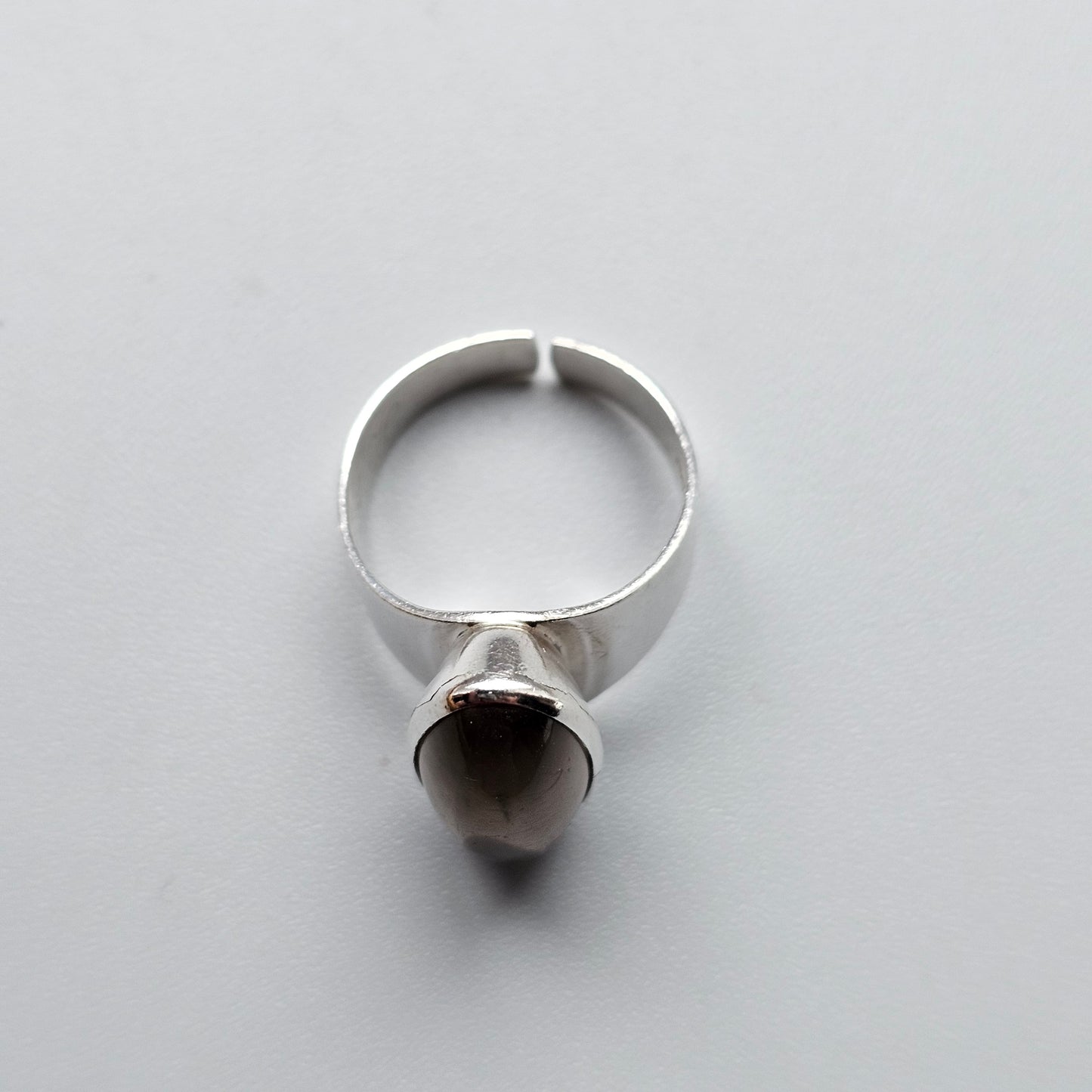 1960s Finnish Silver & Smoky Quartz Ring by Kultaseppä Salovaara - UK Ring Size N 1/2 - US Ring Size 6.75 - 1964