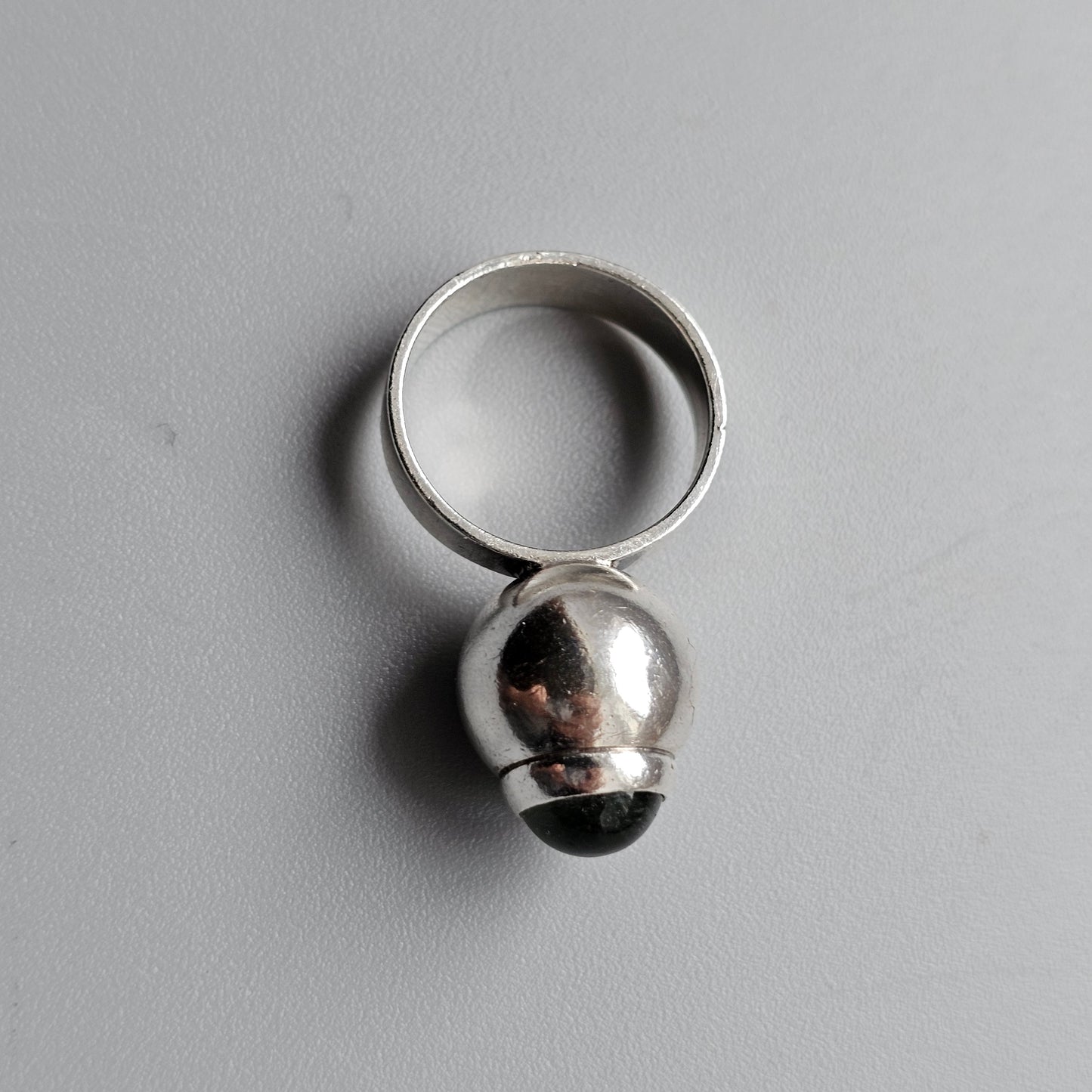 Vintage 1960s Swedish Modernist Silver Ring by Mogens Hansen - UK Ring Size K 1/2 - US Ring Size 5.5 - 1966