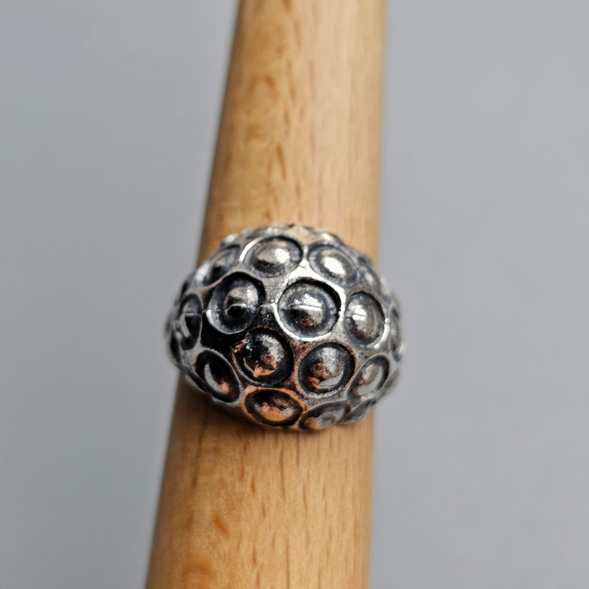 1970s Finnish Modernist Domed Silver Ring by Alpo Tammi for Tammen Koru - UK Ring Size N - US Ring Size 7.25 - 1970