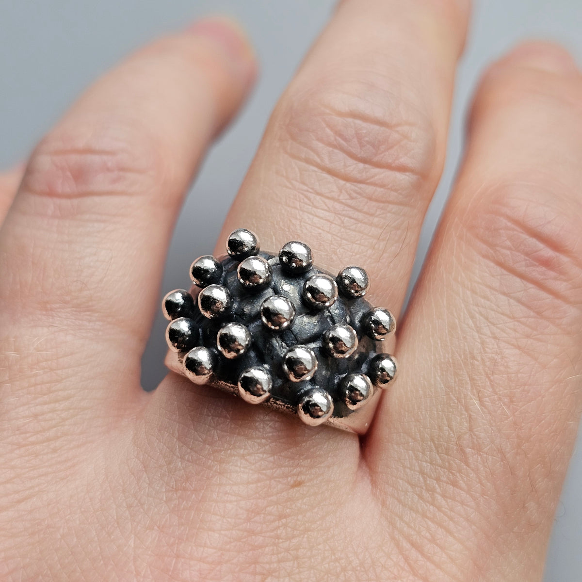 1960s Finnish Modernist Sterling Silver Ring by Erik Granit & Co - UK Ring Size P - US Ring Size 7.75 - 1966