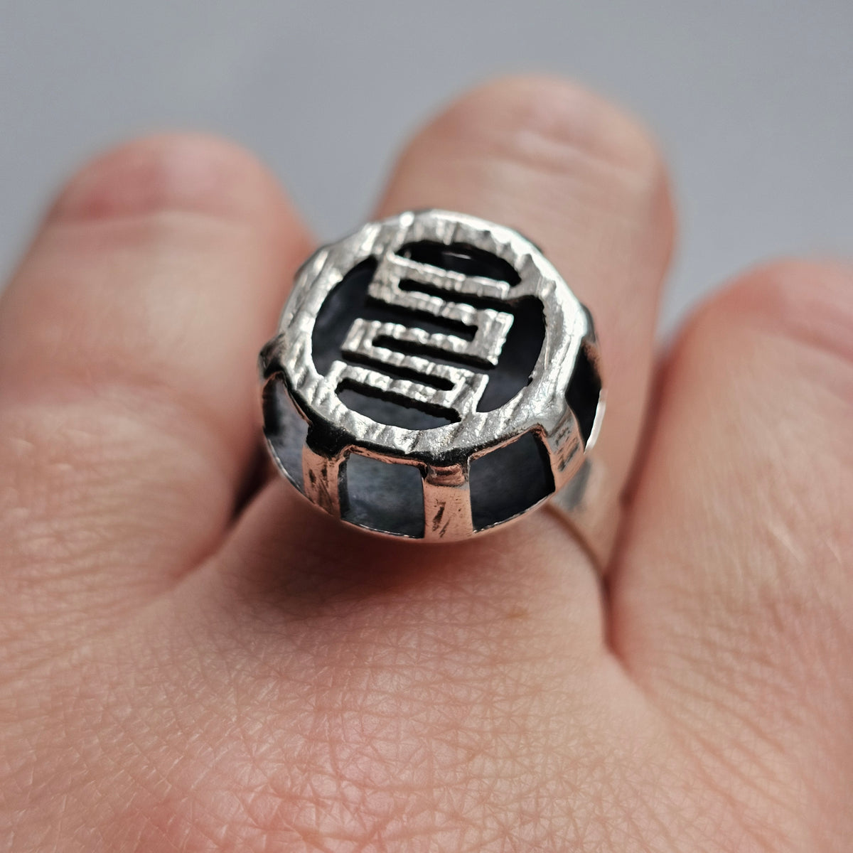 1960s Finnish Modernist Silver Ring by Tauno Kunnansalo - UK Ring Size O - US Ring Size 7 - 1969