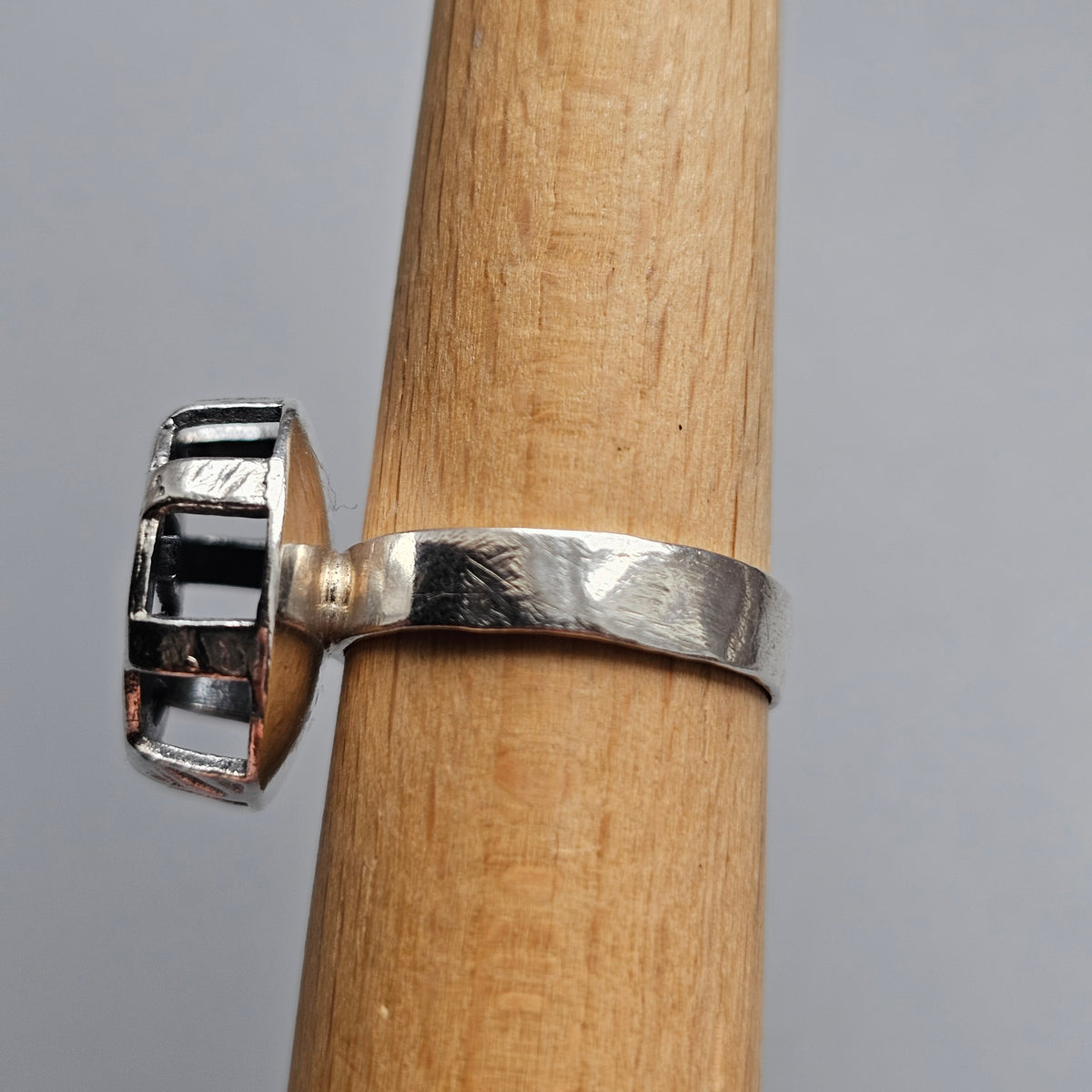 1960s Finnish Modernist Silver Ring by Tauno Kunnansalo - UK Ring Size O - US Ring Size 7 - 1969