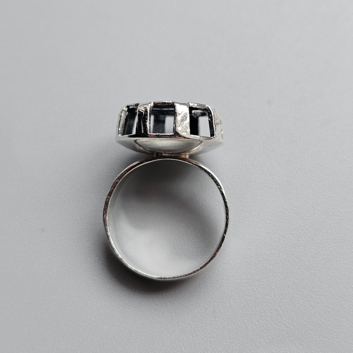 1970s Finnish Modernist Silver Ring by Tauno Kunnansalo - UK Ring Size O - US Ring Size 7 - 1969