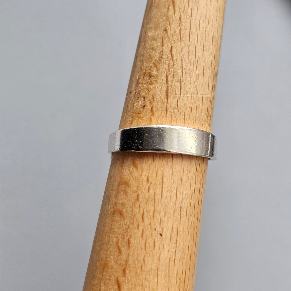 1960s Finnish Modernist Silver & Tigers Eye Ring — Martti Viikinniemi - UK Ring Size Q - US Ring Size 8 - 1967