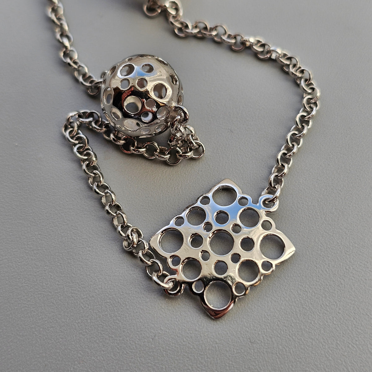 Finnish Liisa Vitali Sterling Silver Chain Necklace — Pitsi / Ladybird Design