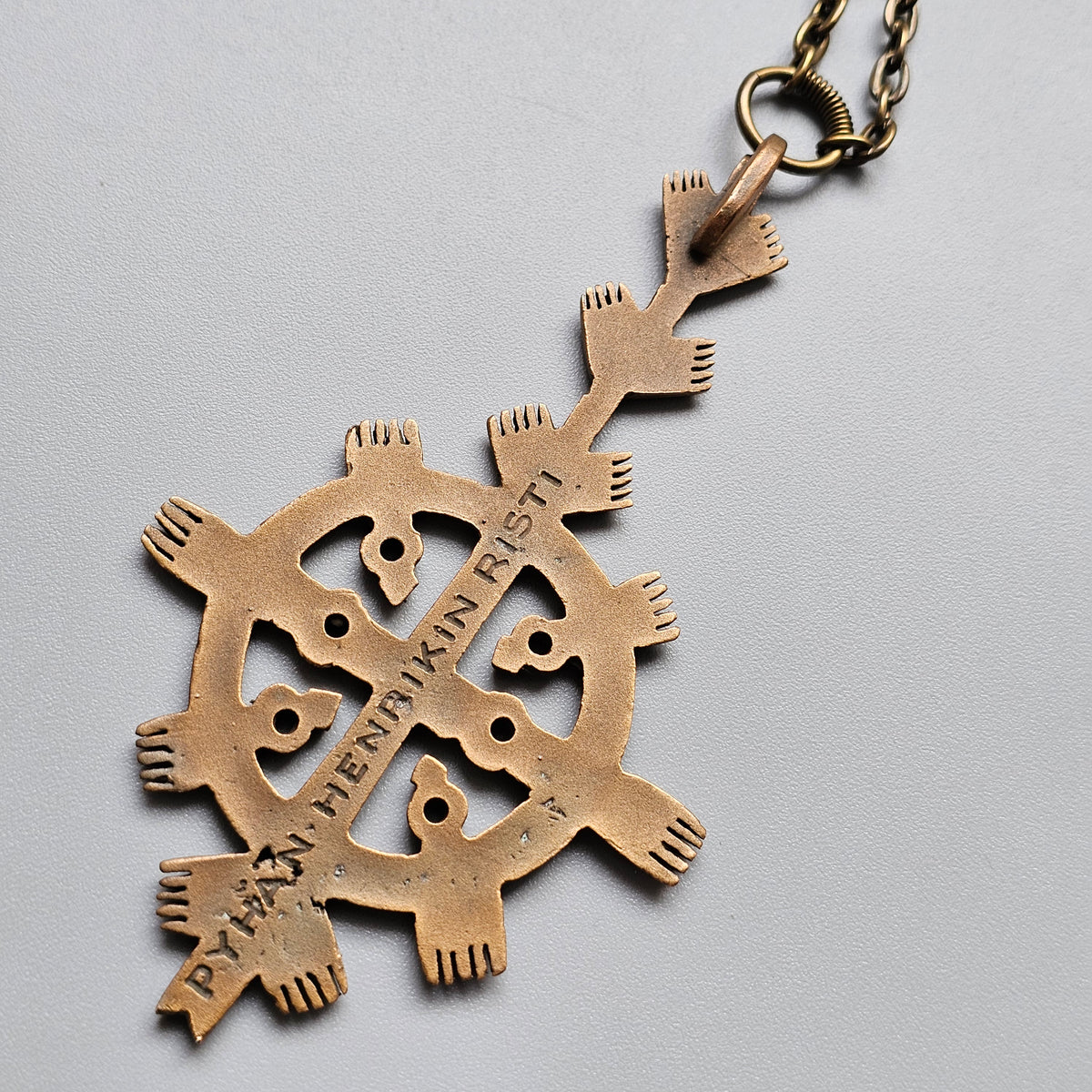 Vintage Finnish St Henrys Cross Bronze Necklace