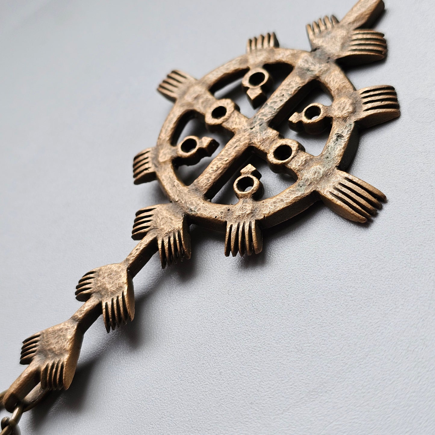 Vintage Finnish St Henrys Cross Bronze Necklace