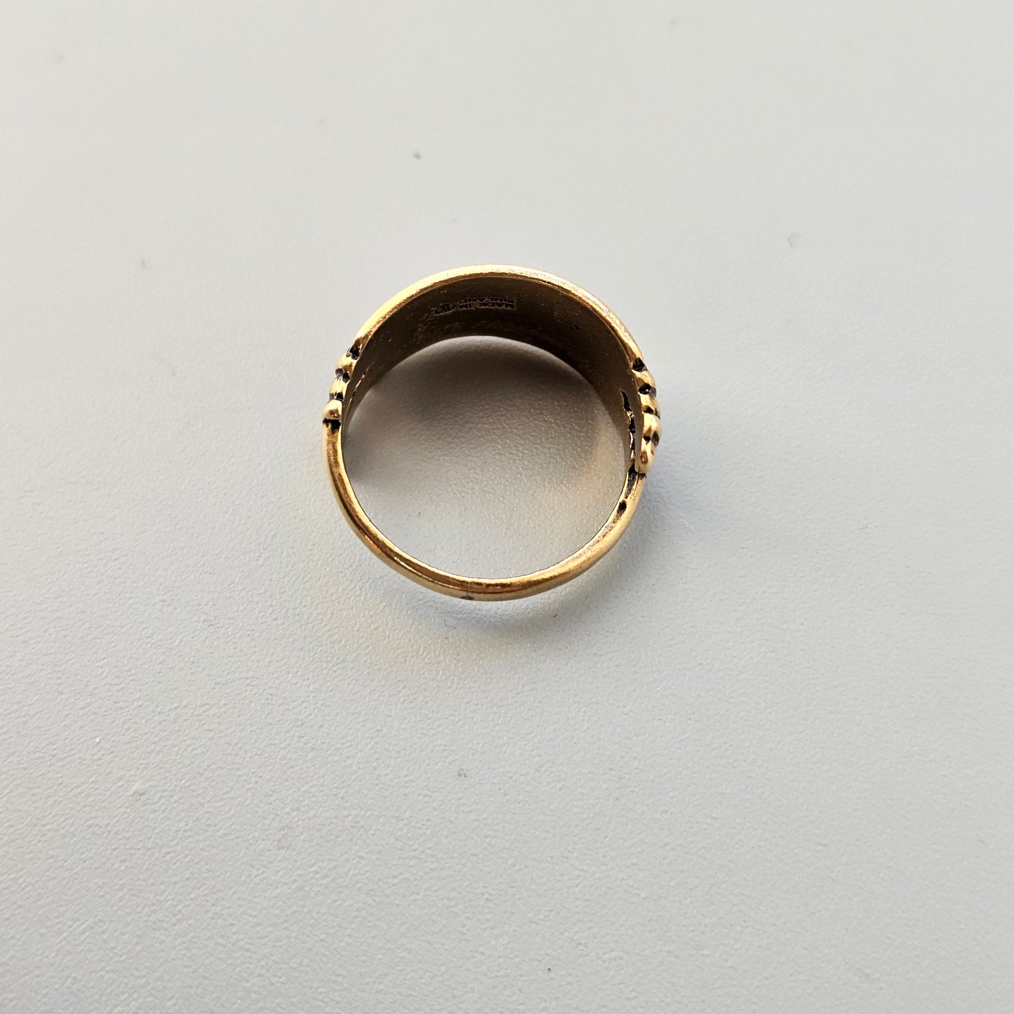 Finnish Kalevala Koru Middle Ages Style Uskela Bronze Ring - UK Ring Size Q 1/2 - US Ring Size 8.25