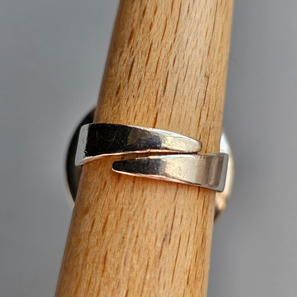 Vintage Scandinavian Sterling Silver Moss Agate Modernist Ring