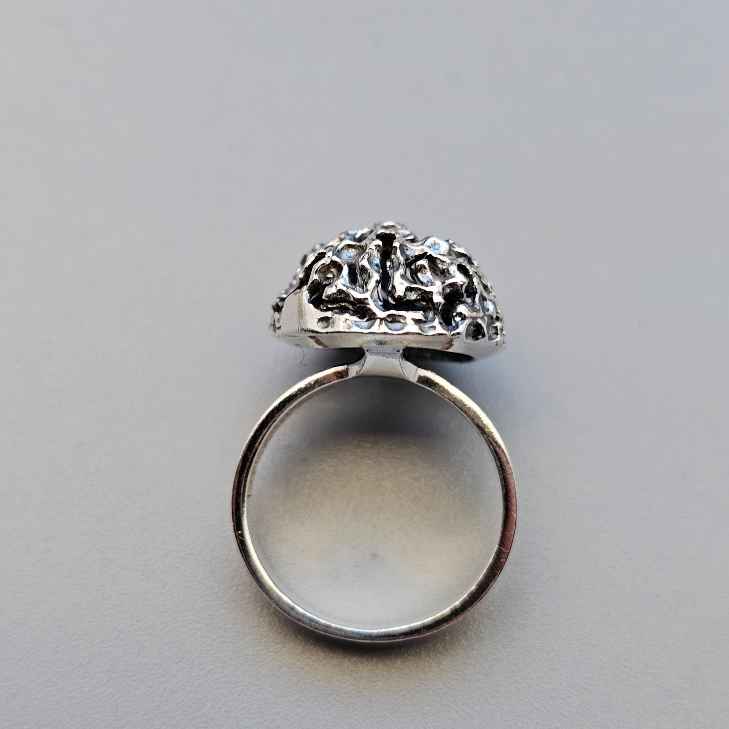 1960s Finnish Modernist Brutalist Sterling Silver Ring by Erik Granit & Co - UK Ring Size M 1/2 - US Ring Size 6.25