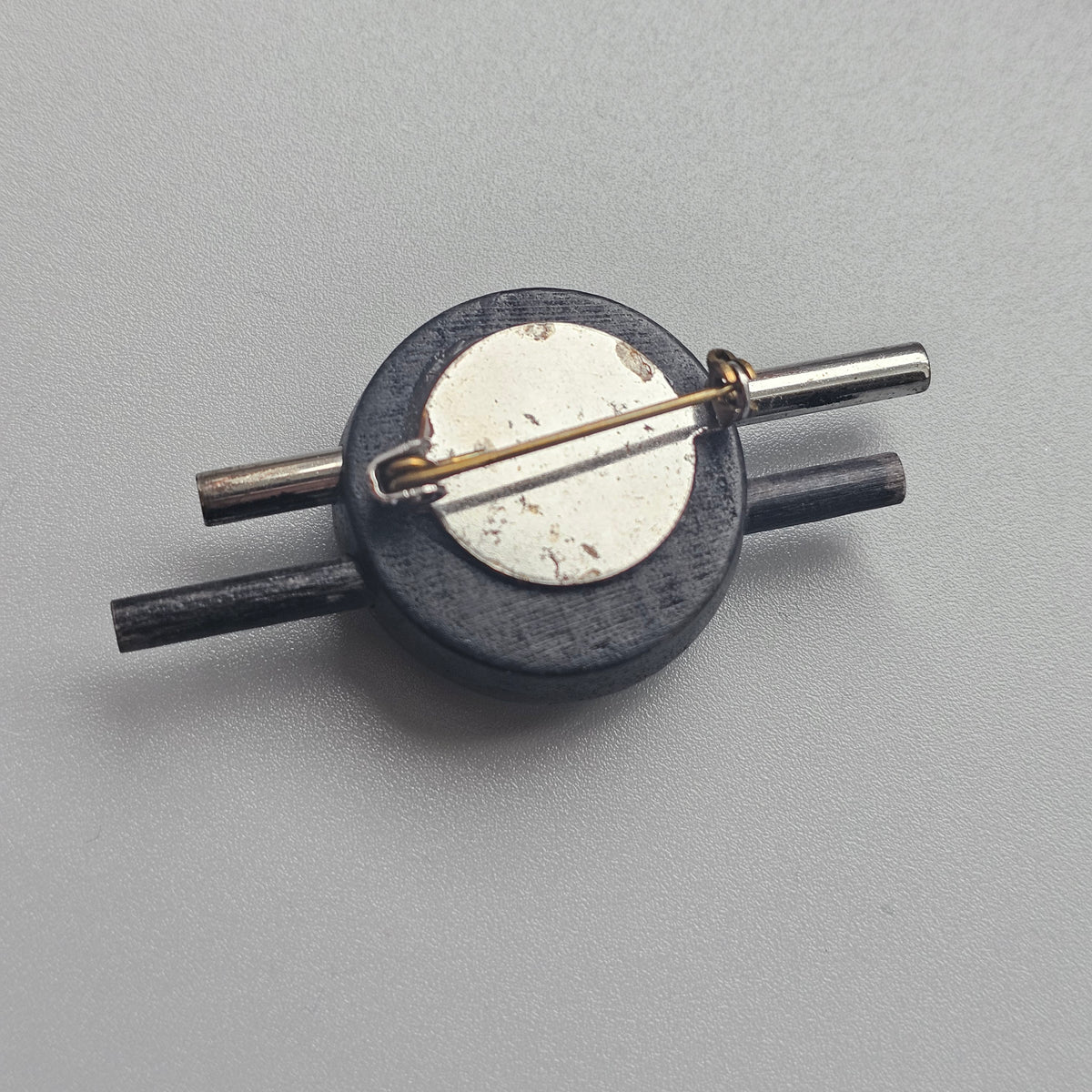 Vintage 1990s Aarikka Finland Black Wooden Brooch – Modernist Scandinavian Design