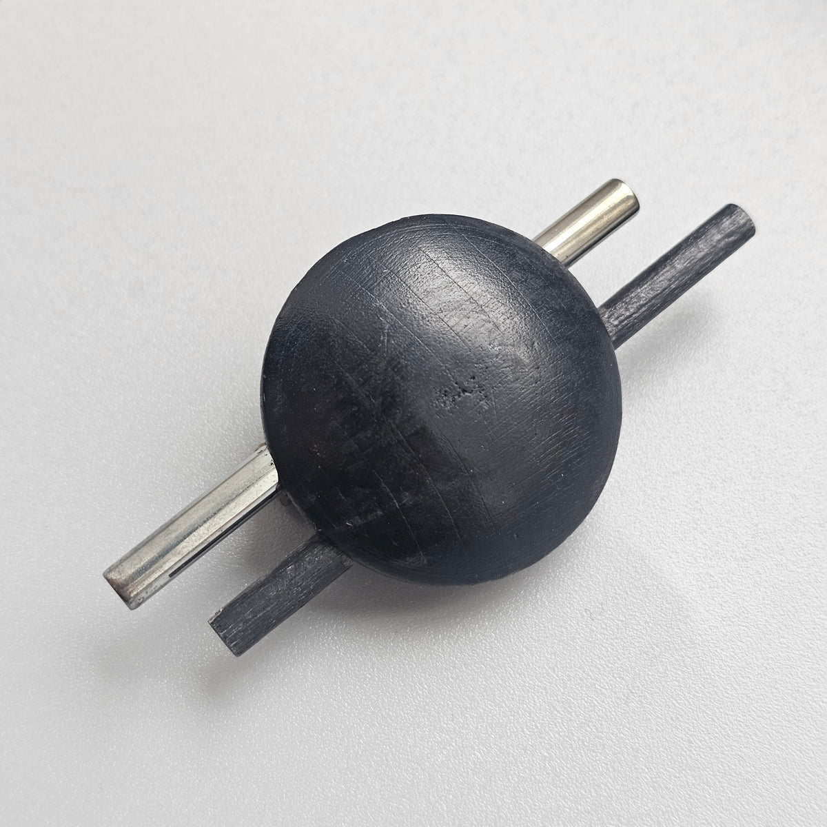 Vintage 1990s Aarikka Finland Black Wooden Brooch – Modernist Scandinavian Design