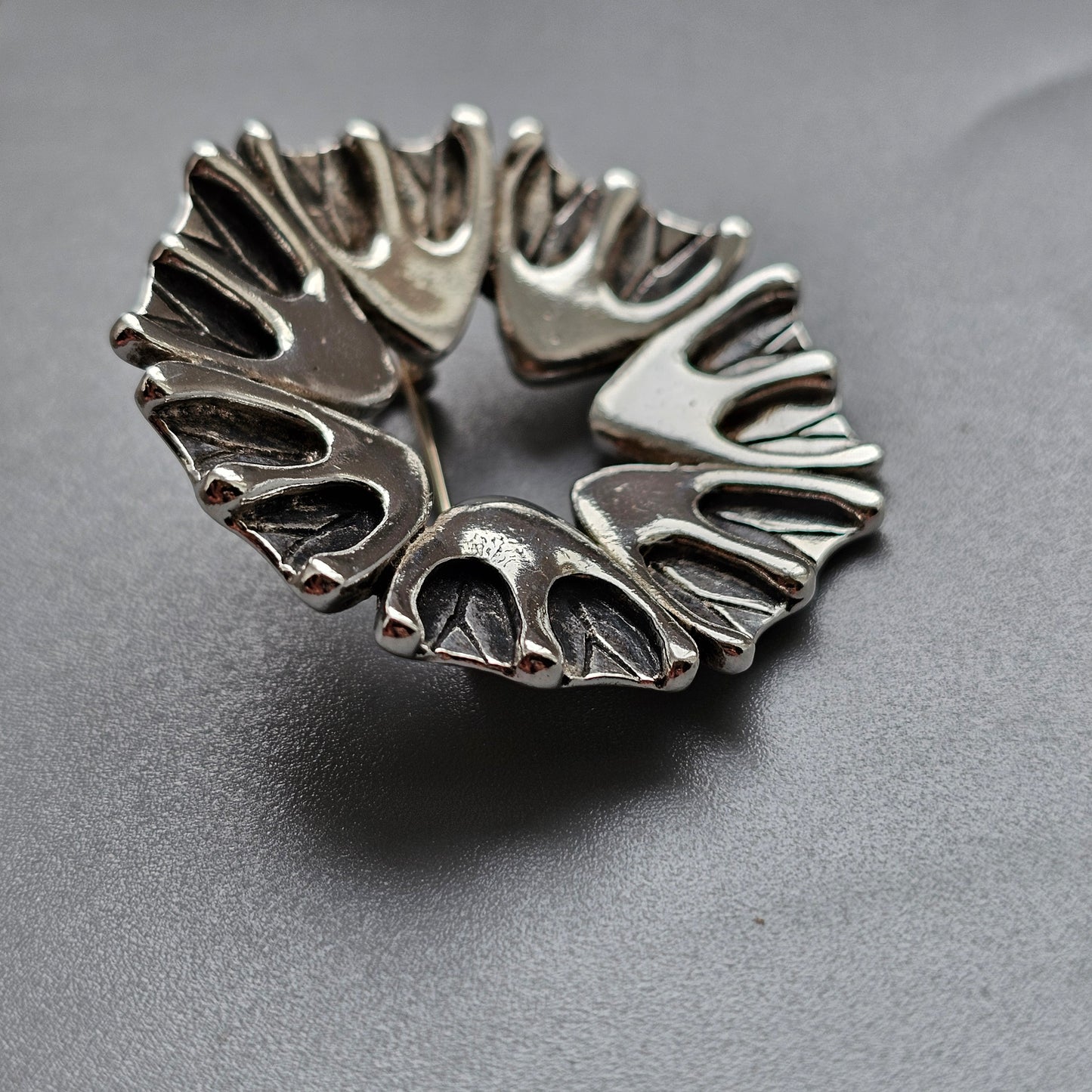 Vintage Norwegian Frank Juhls Kautokeino Silver Lapland Brooch Historical Reproduction Wading Bird