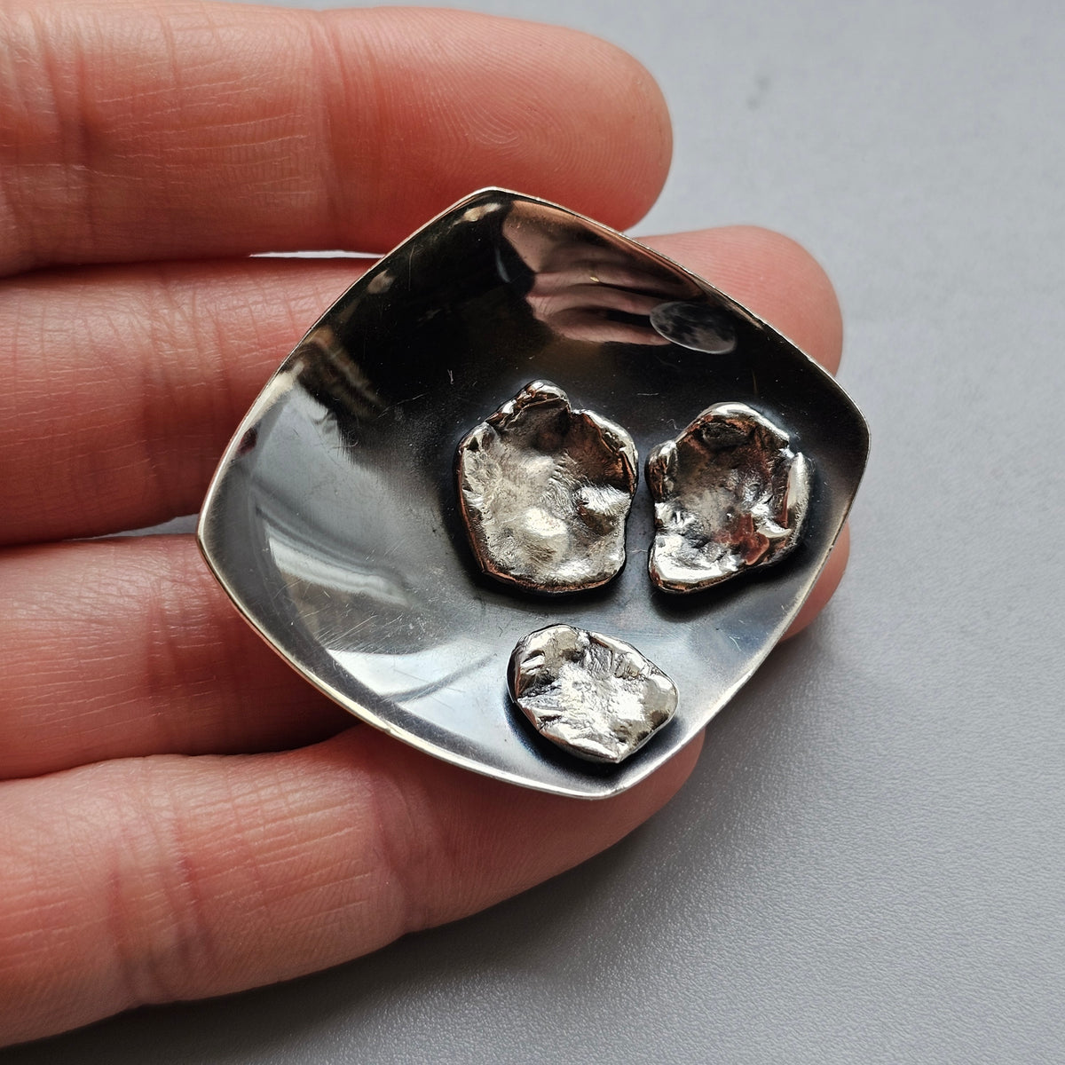 Vintage Modernist Finnish Silver Brooch by Kyminlaakson Kultaseppä