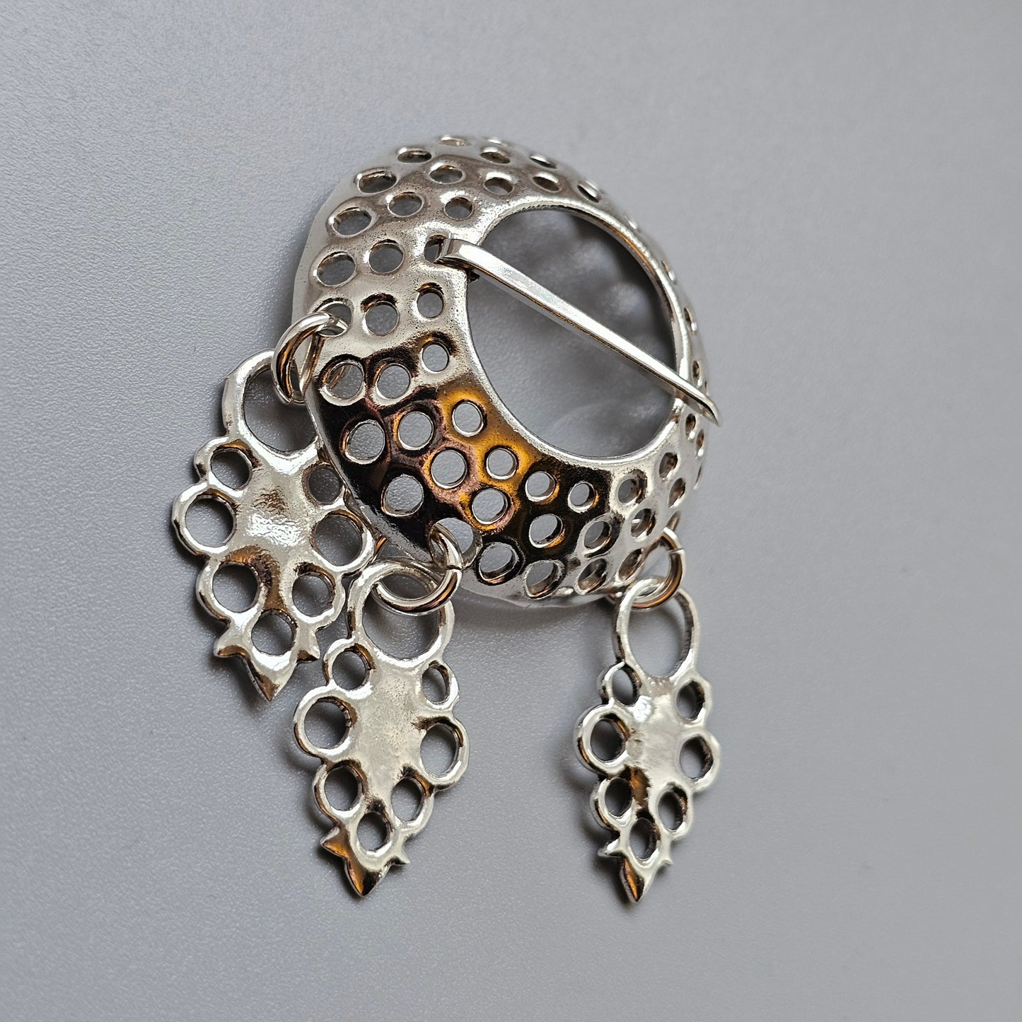 Vintage Norwegian Frank Juhls Kautokeino Silver Lapland Brooch Historical Reproduction Finnish Middle Ages